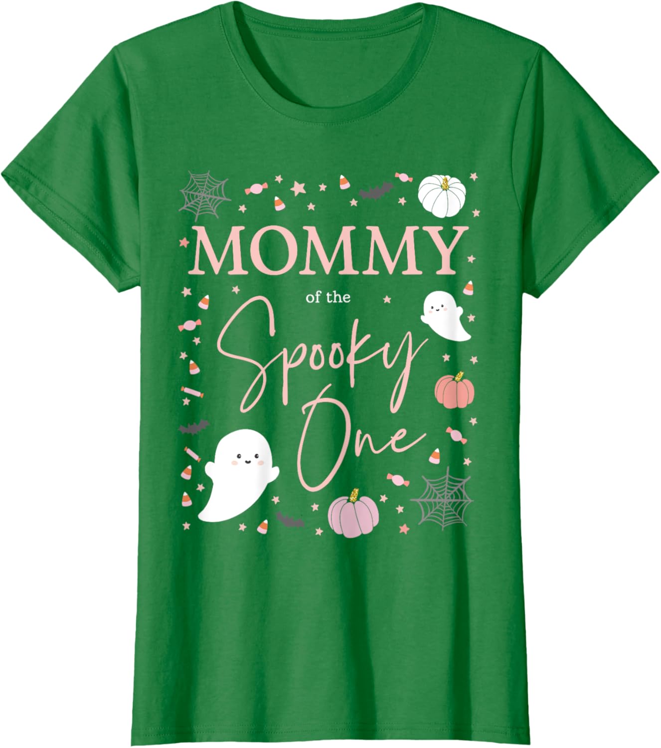 Cute Mommy of the Spooky One Pink Halloween T-Shirt for Girls 1st Birthday - 1