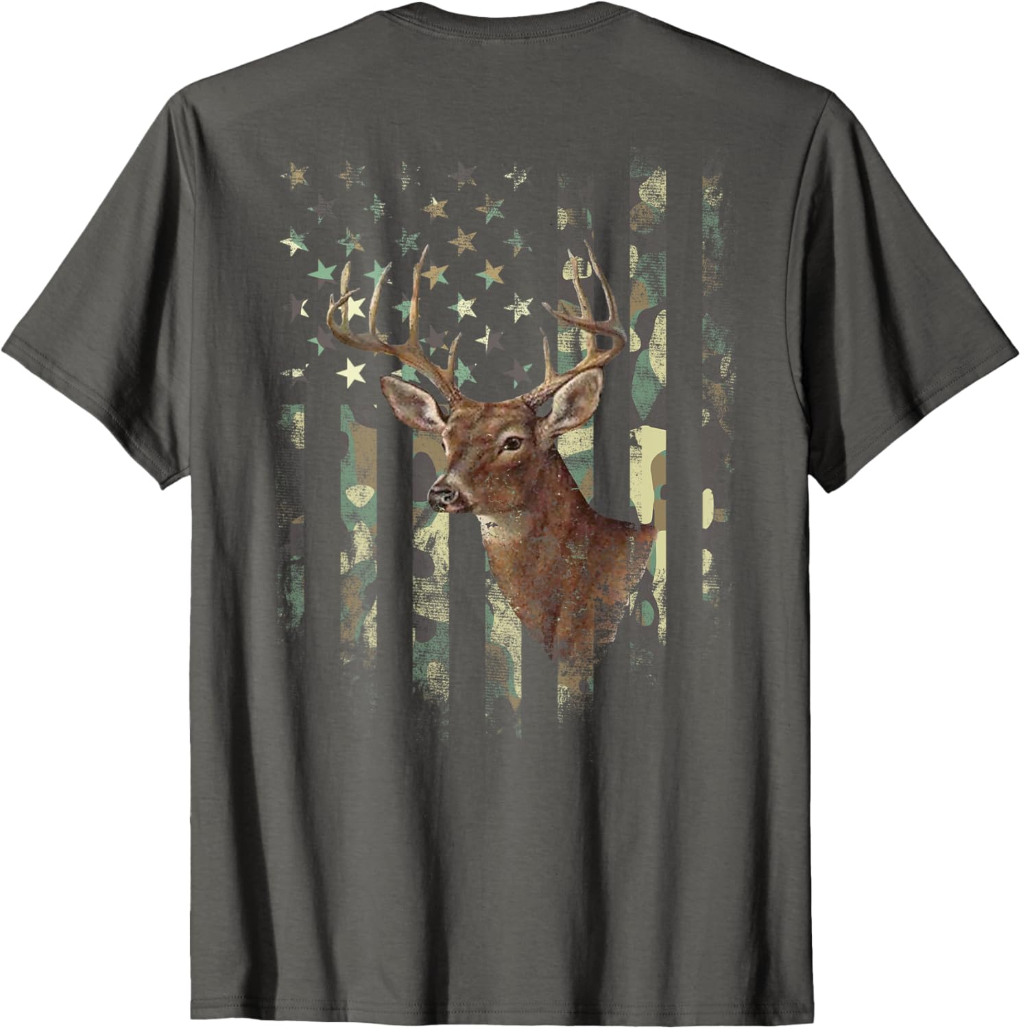 American Flag Deer Hunting Camo T-Shirt for Men, Women, and Kids - 4