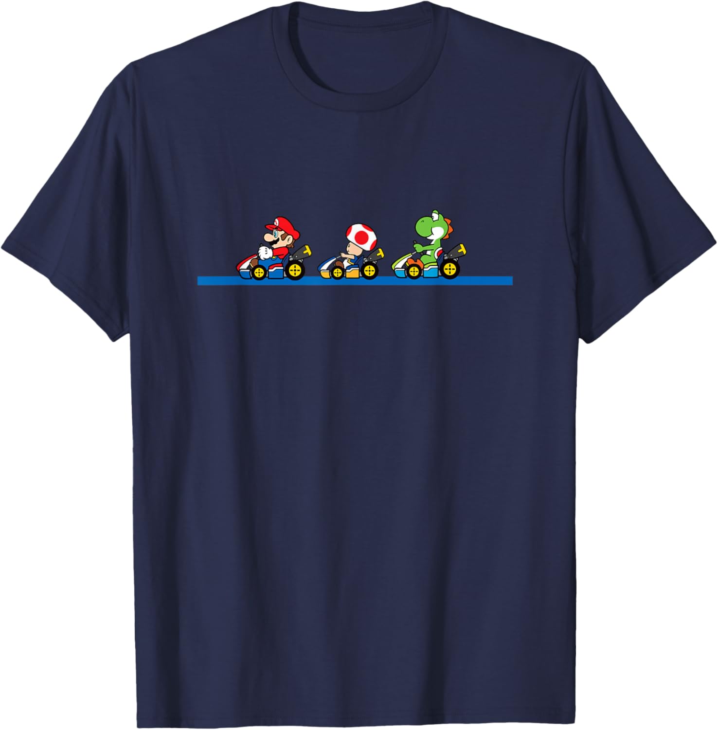 Vintage Mario Kart T-Shirt featuring Yoshi, Toad, and Mario Racing Fun - 6