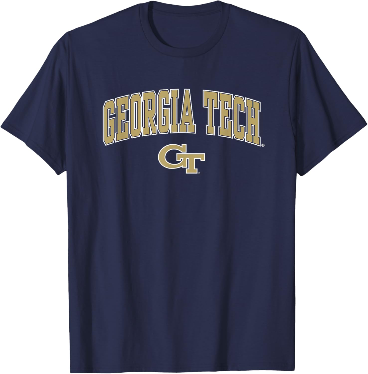 Georgia Tech Yellow Jackets Arched T-Shirt for Sports Fans and Outdoors - 1