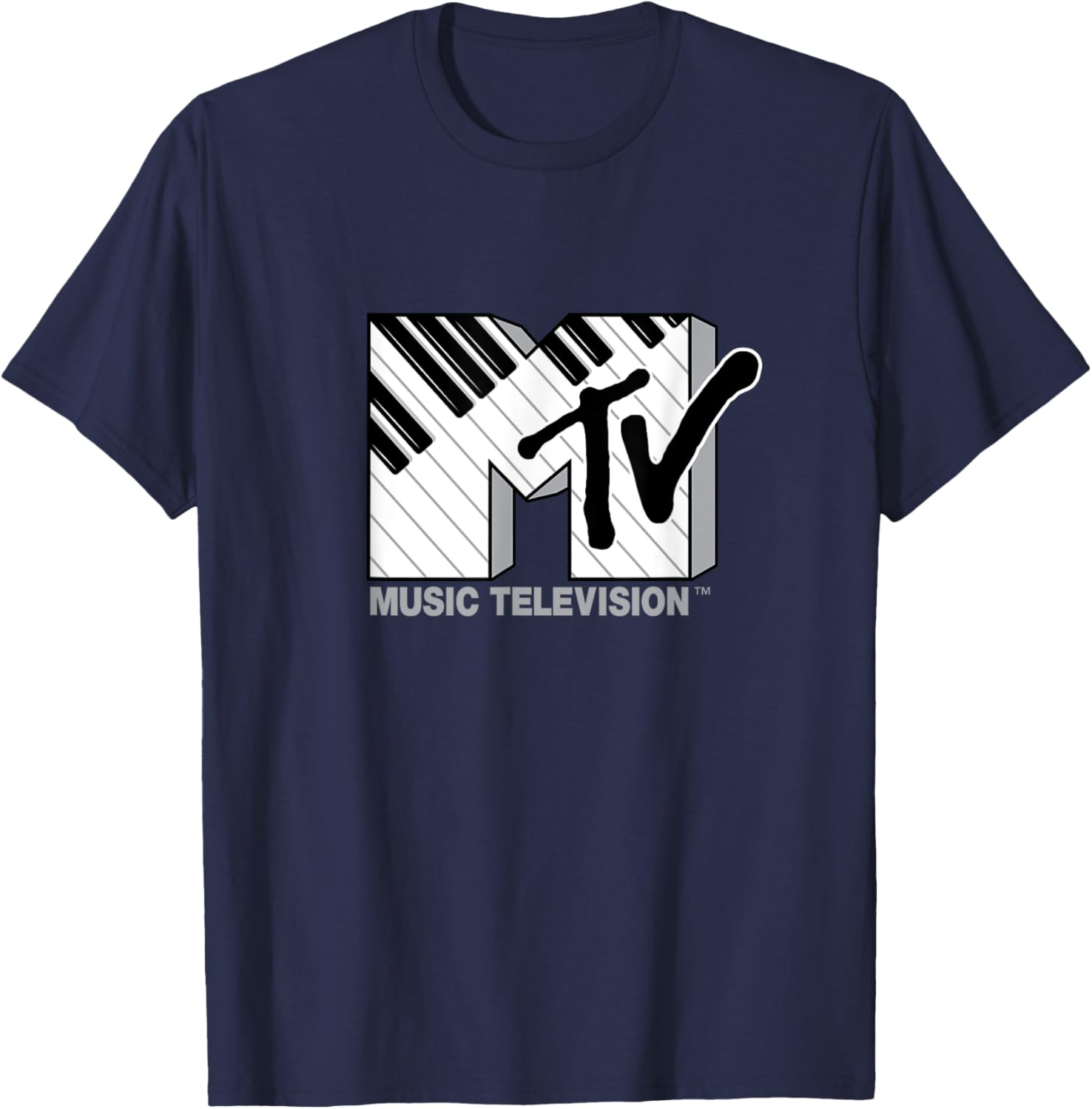 Mademark x MTV Official Logo T-Shirt with Black and White Piano Keys - 16