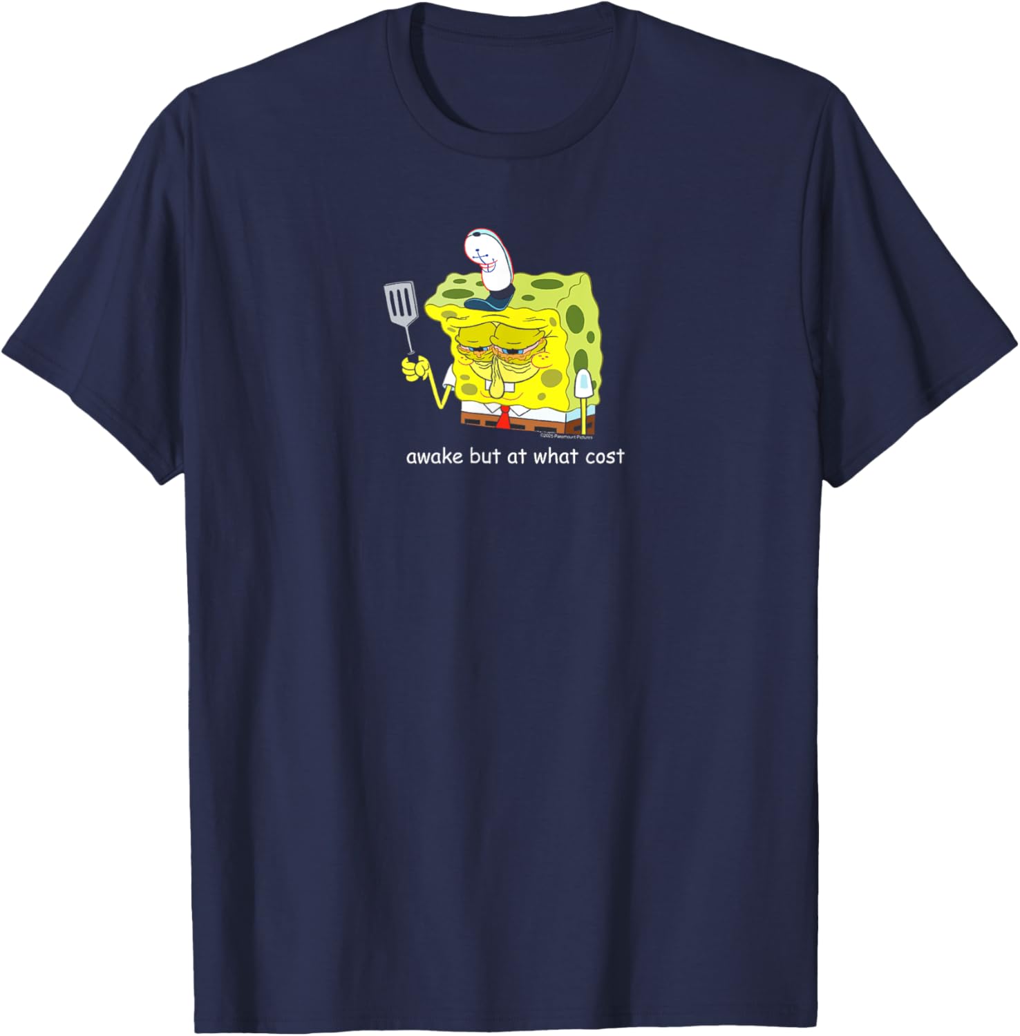 SpongeBob SquarePants Meme T-Shirt Awake But At What Cost Fun Apparel - 3
