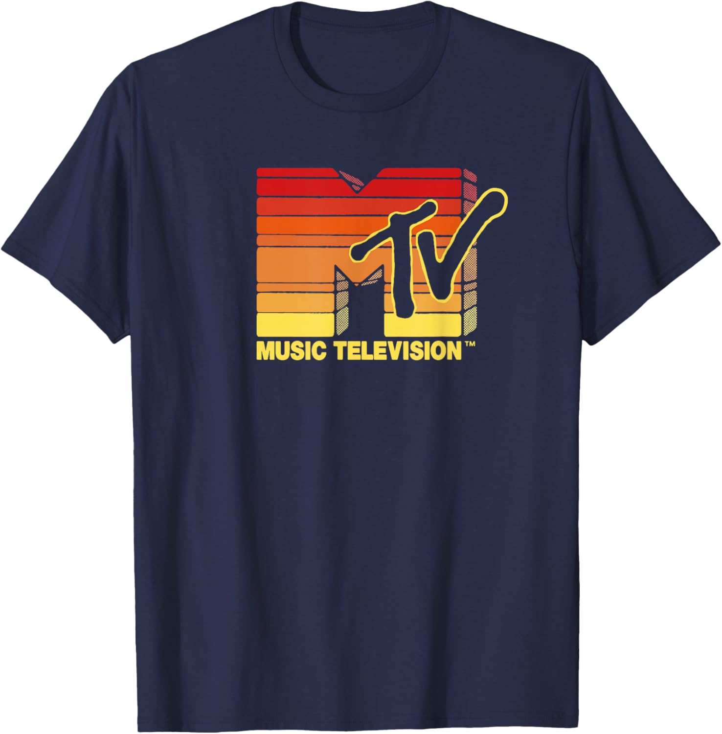 Mademark x MTV Vintage Sun Stripes Logo T-Shirt for Trendy Style - 2