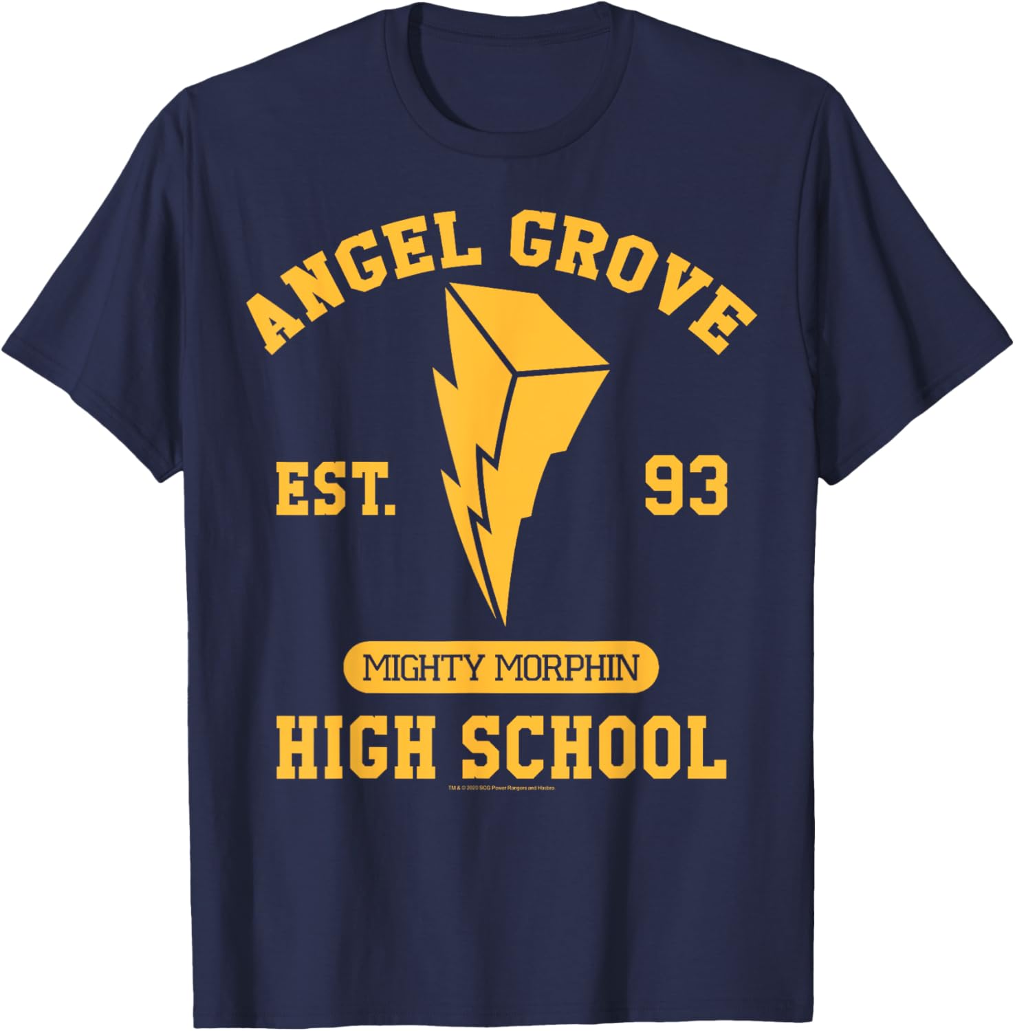 Power Rangers Angel Grove High School Gold T-Shirt - Fun Collegiate Apparel - 4