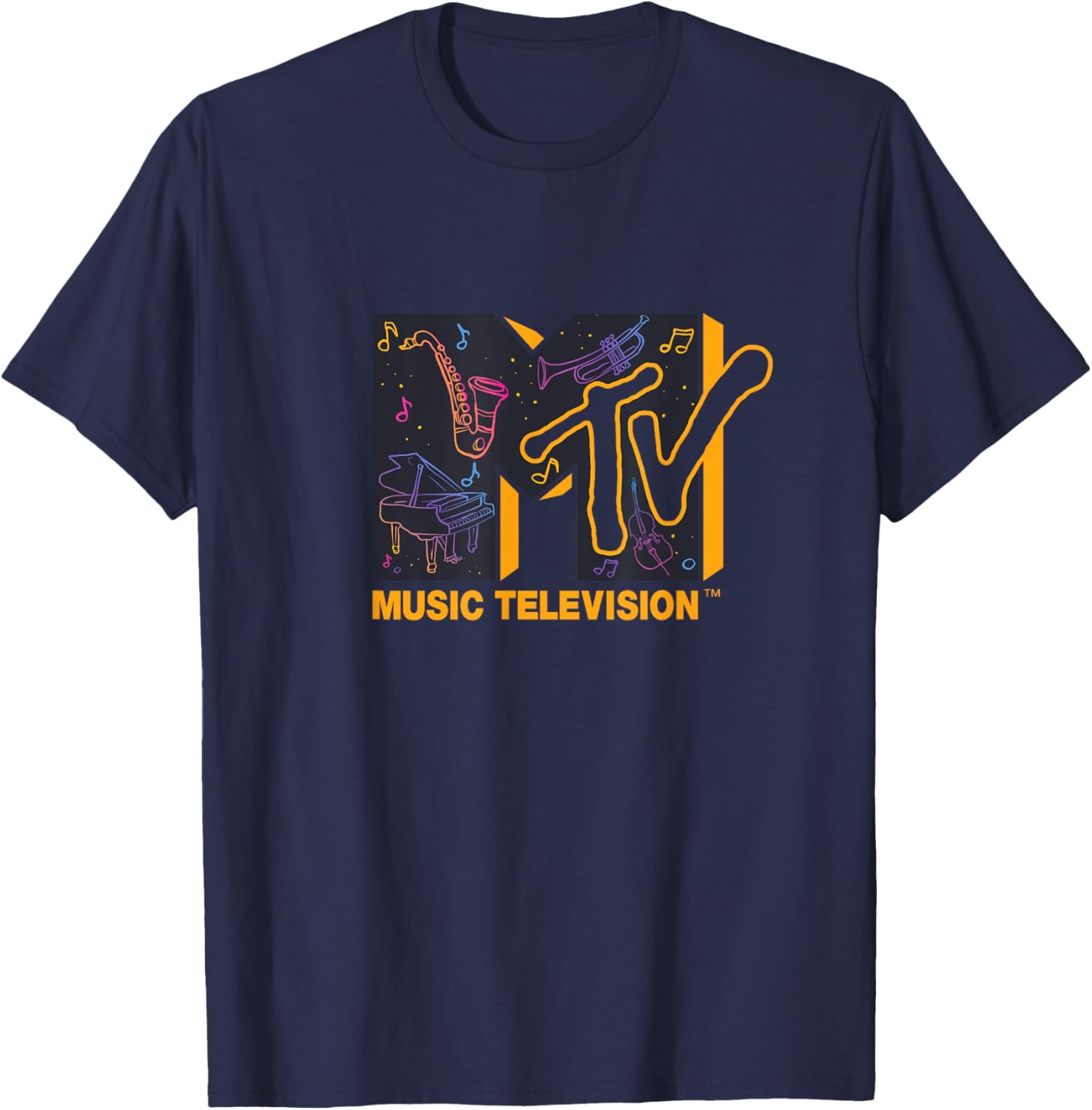 Mademark x MTV Colorful Orchestra Instruments Logo T-Shirt for Music Lovers - 3