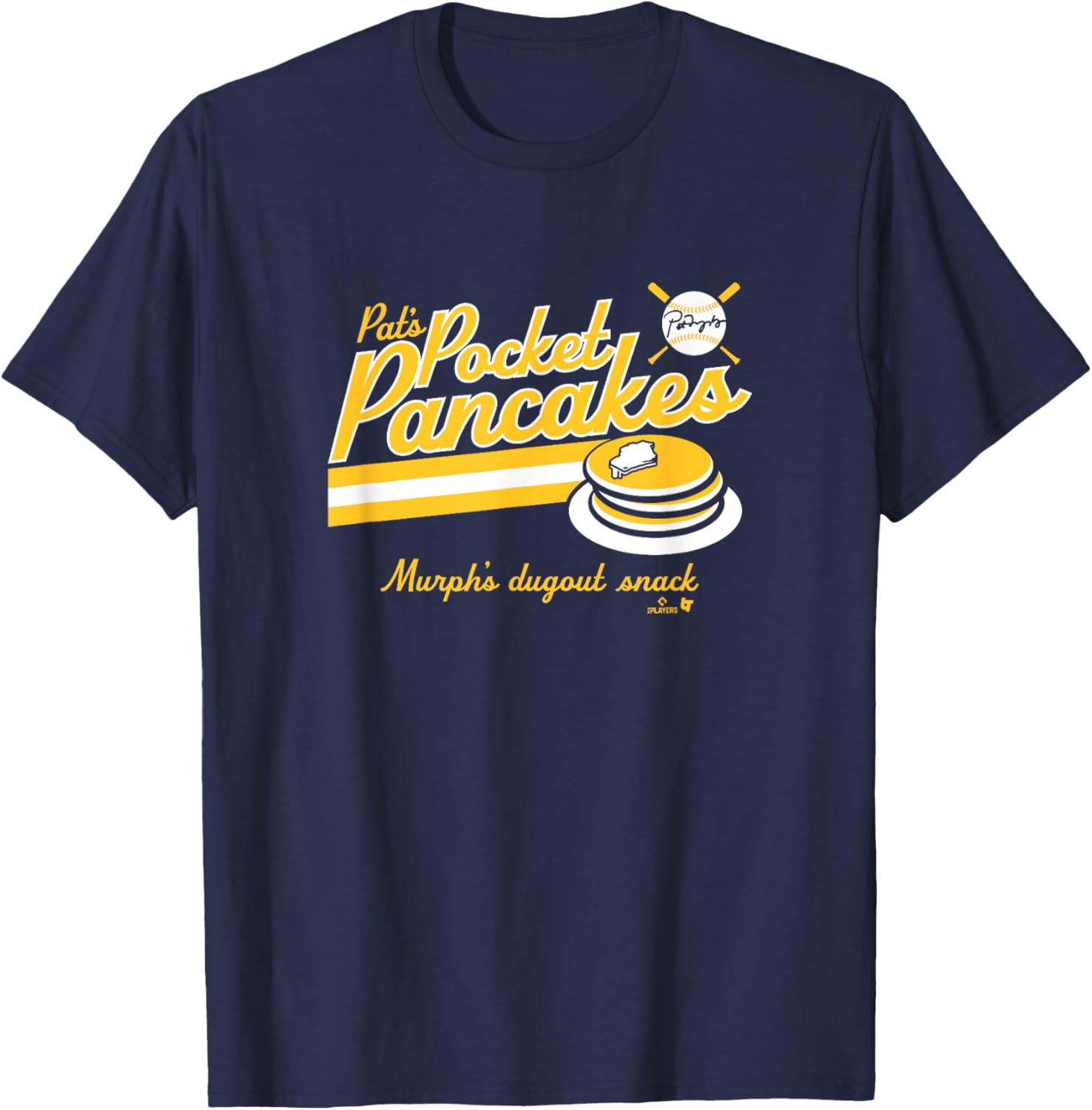 Pat Murphy Pocket Pancakes Navy Milwaukee Baseball T-Shirt for Fans - 2