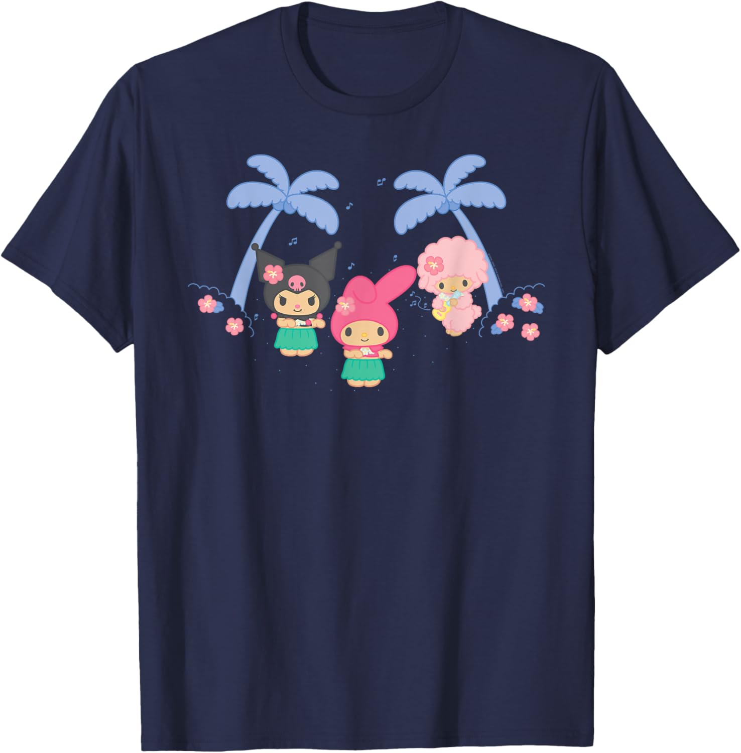 My Melody and Kuromi Tropical Hula T-Shirt for Fun Summer Style - 17