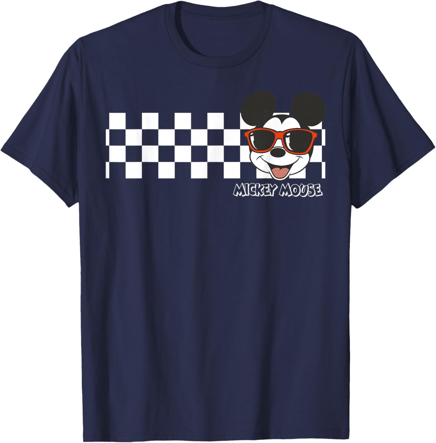 Disney Mickey Mouse Checkerboard Stripe T-Shirt for Kids and Adults - 2