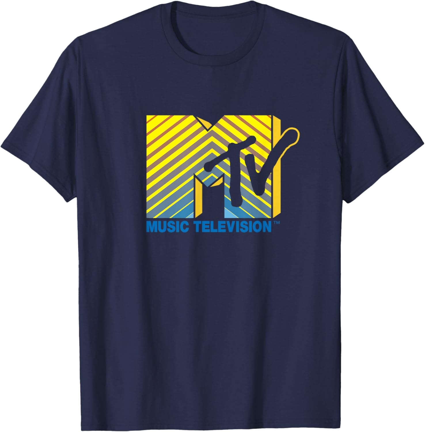 Mademark x MTV Official Logo T-Shirt Blue to Yellow Stylish Design - 12