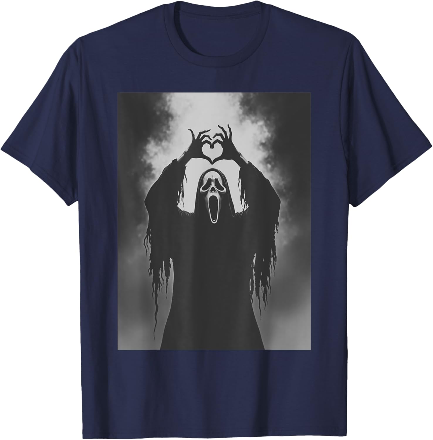 Funny Ghost Hand Heart Sign Halloween T-Shirt for Spooky Costume Fun - 15