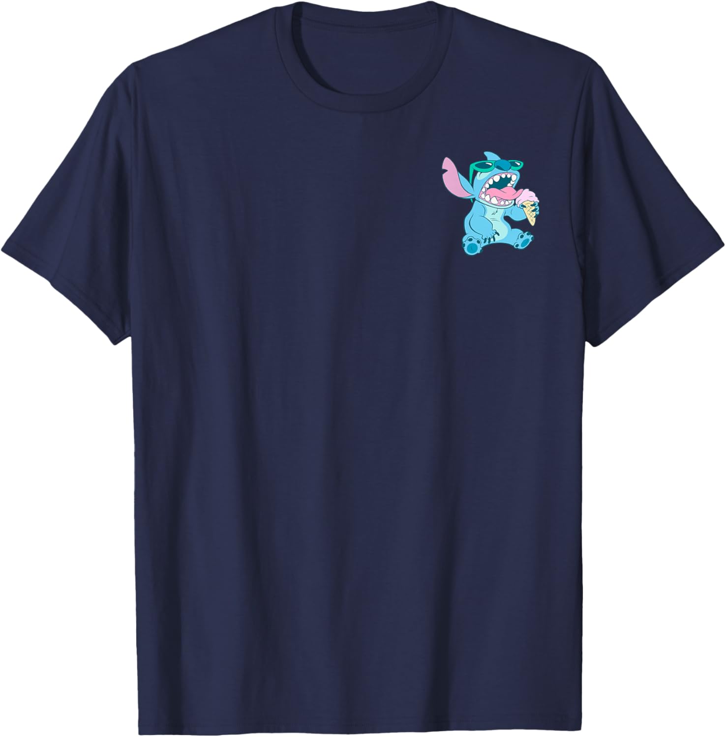 Disney Lilo & Stitch Retro Pocket Logo T-Shirt with Ice Cream Design - 8