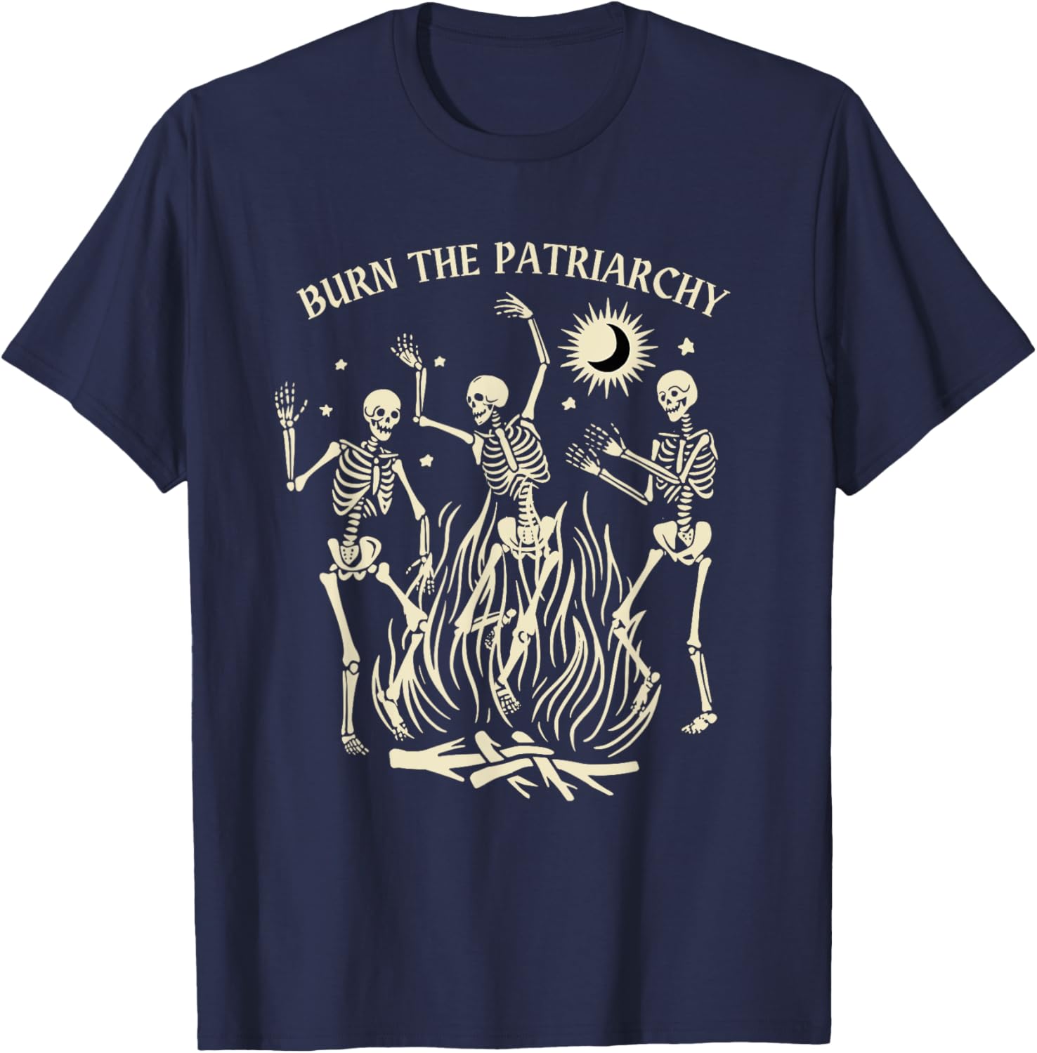 Funny Feminist Halloween T-Shirt Burn The Patriarchy Black Tee for Women - 16