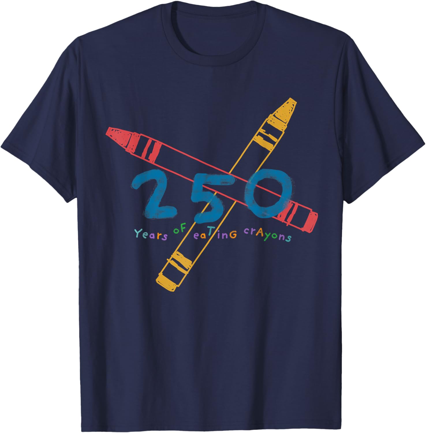 Marine Corps 250 Years of Eating Crayons T-Shirt - Fun Military Apparel - 1