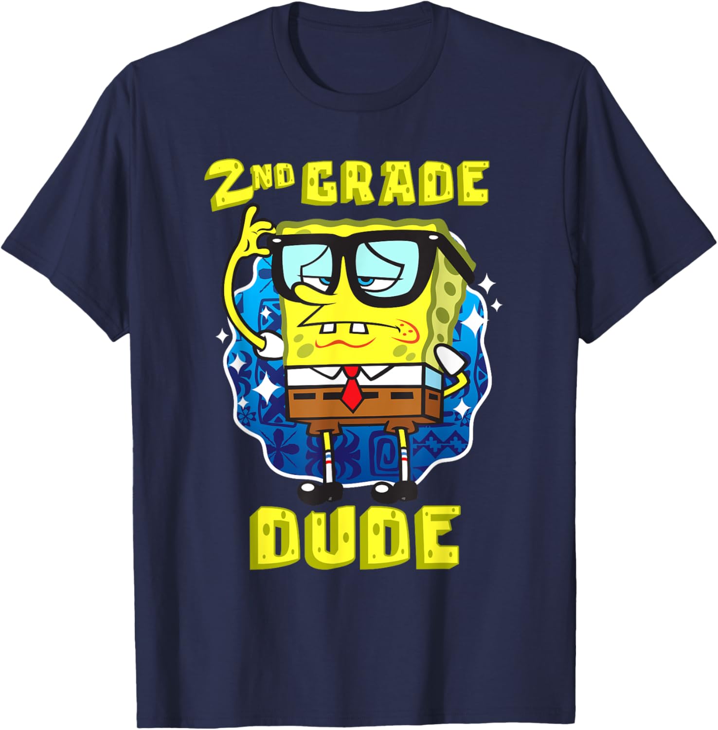 Mademark SpongeBob SquarePants 2nd Grader Dude Glasses T-Shirt for Kids - 18