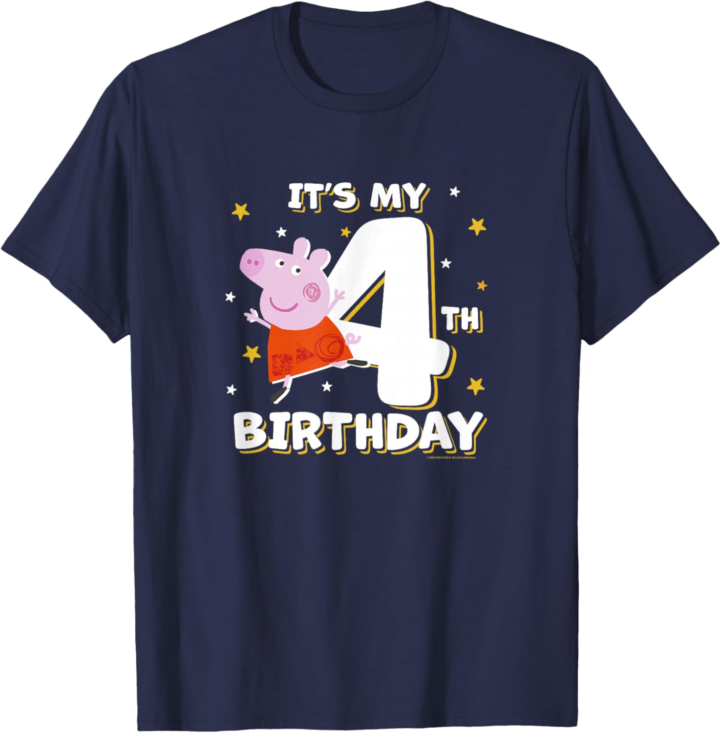 Peppa Pig 4th Birthday Holiday Stars Celebration T-Shirt for Kids - 5