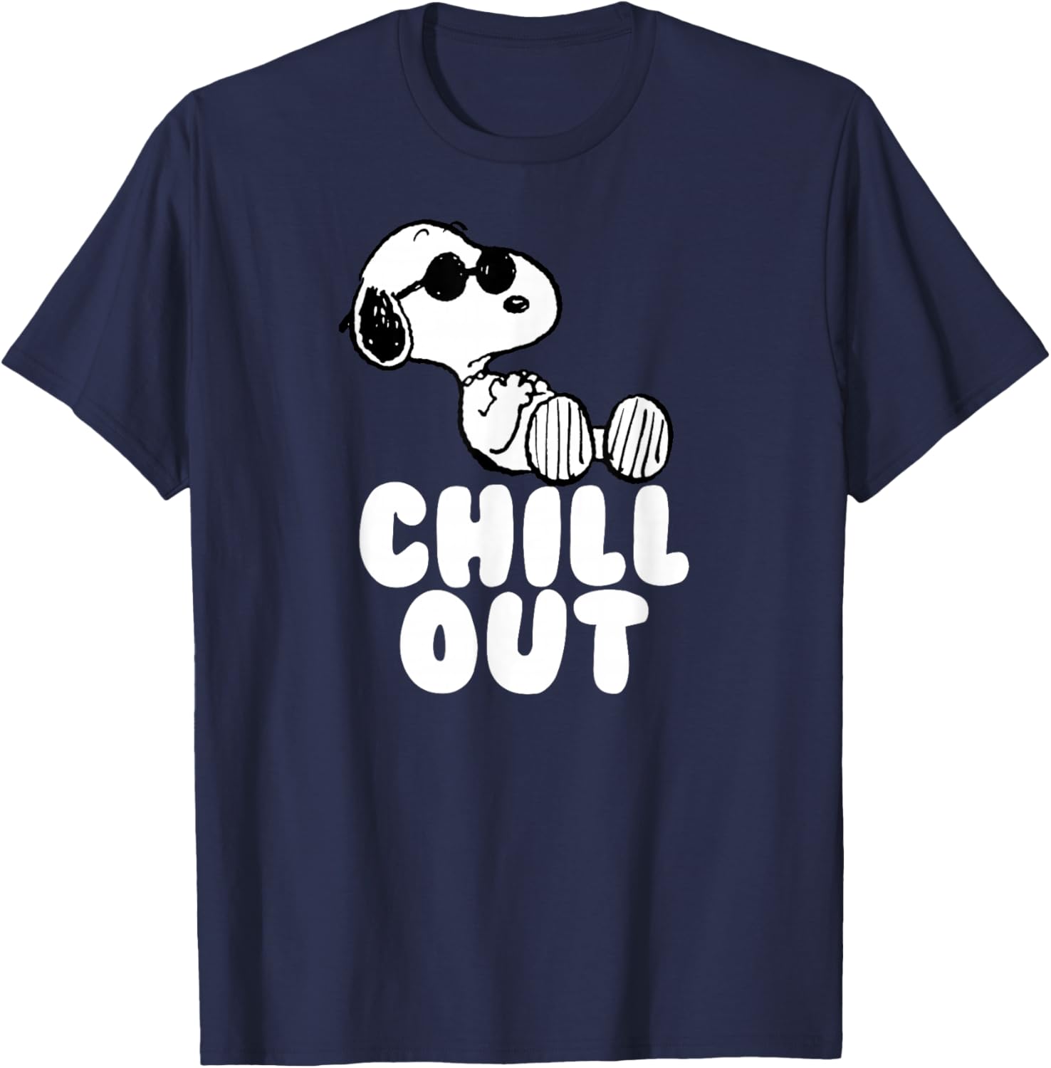 Peanuts Snoopy Chill Out Crew Neck T-Shirt in Blue for Relaxed Style - 9