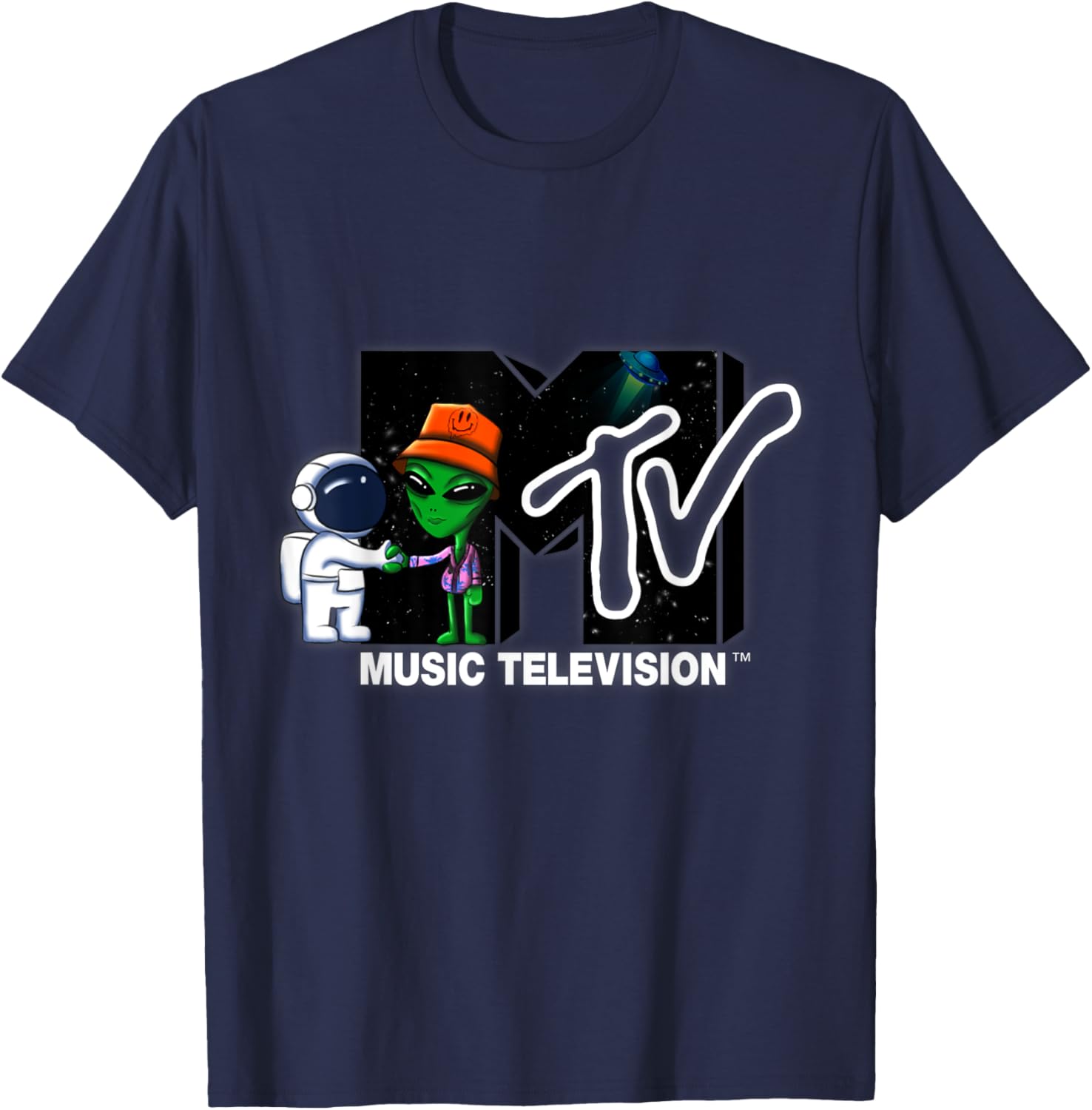 Mademark x MTV Astronaut Alien Space T-Shirt Official MTV Logo Design - 3