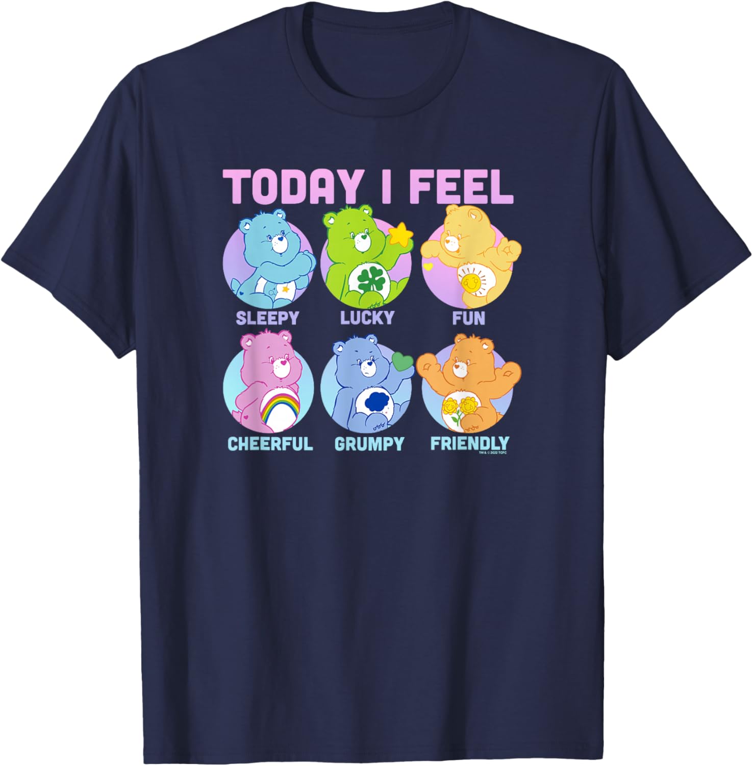 Vintage Neon Care Bears Emotions Box Ups T-Shirt for Fun Fashion - 7