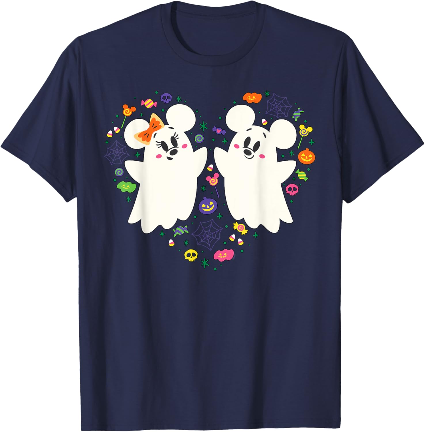 Disney Mickey and Minnie Ghosts Halloween Heart T-Shirt for Kids - 6