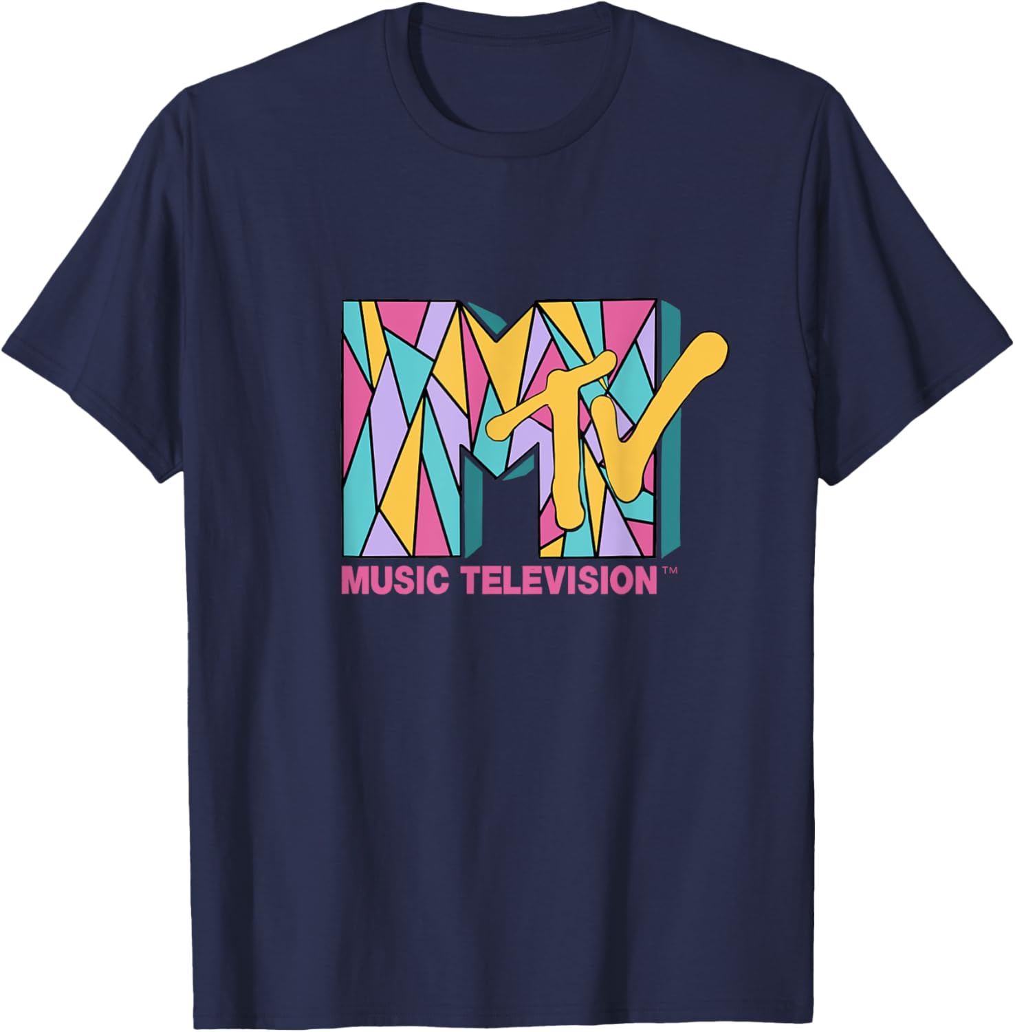 Mademark x MTV Colorful Mosaic Logo T-Shirt for Trendy Fashion Fans - 3