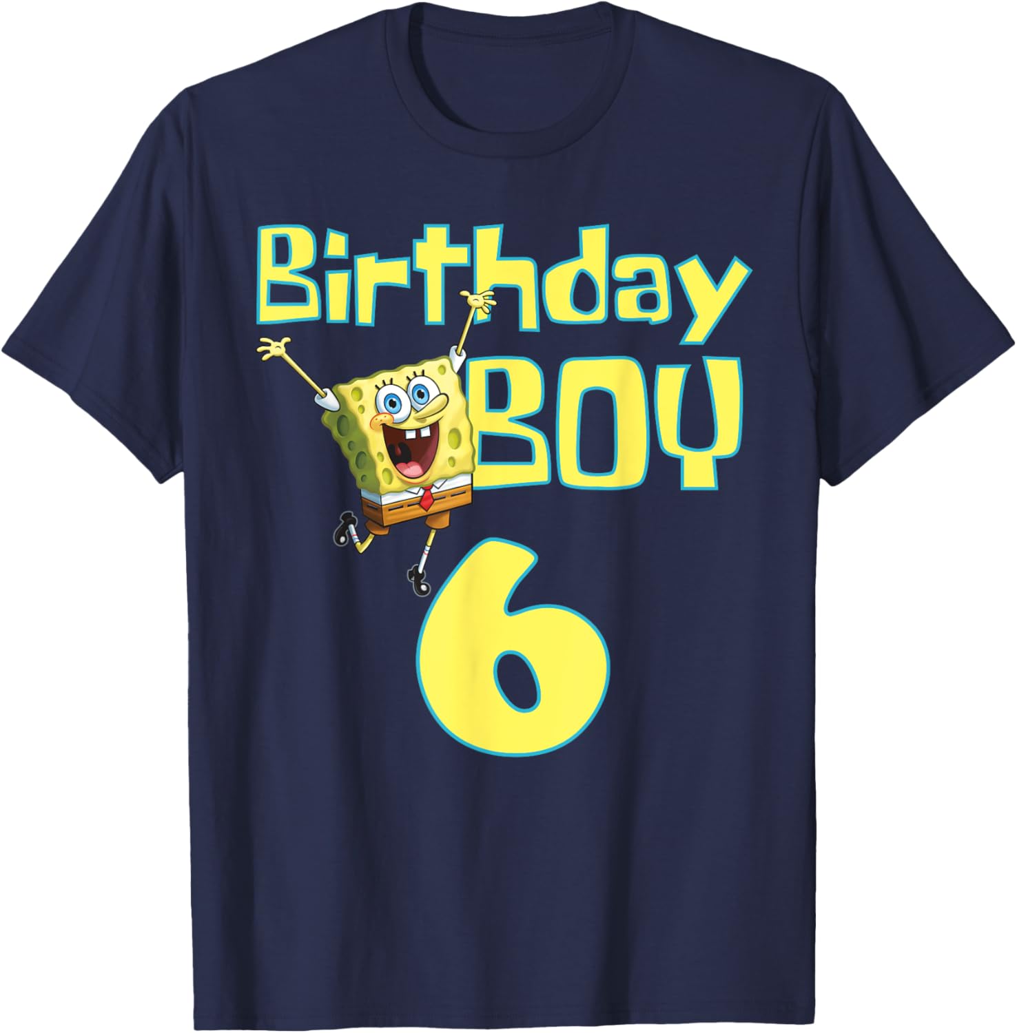 Mademark SpongeBob SquarePants Birthday Boy 6 T-Shirt for Kids - 12