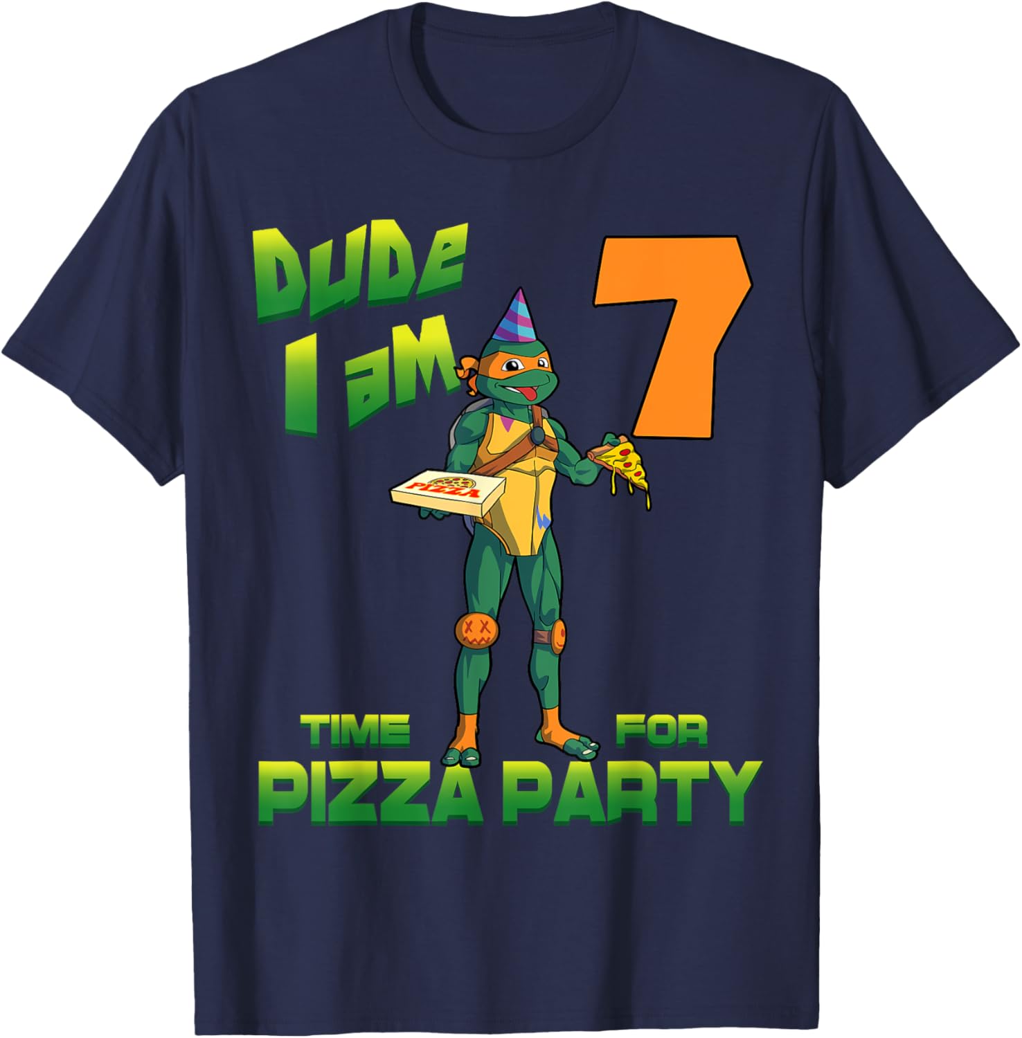 Mademark TMNT Michelangelo Pizza Party T-Shirt for 7 Year Olds - 5