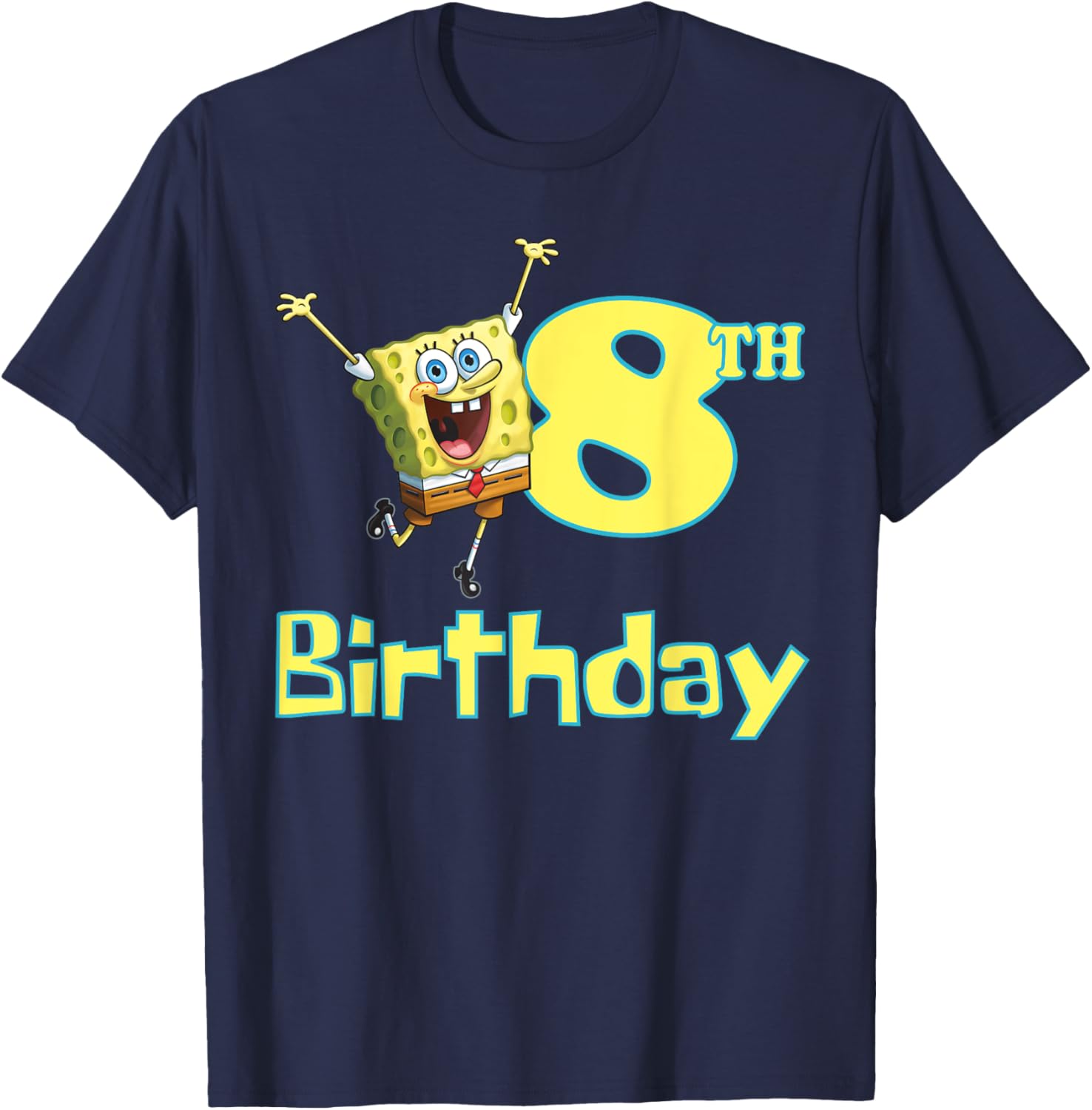 Mademark SpongeBob SquarePants 8th Birthday T-Shirt for Kids Fun Fashion - 6