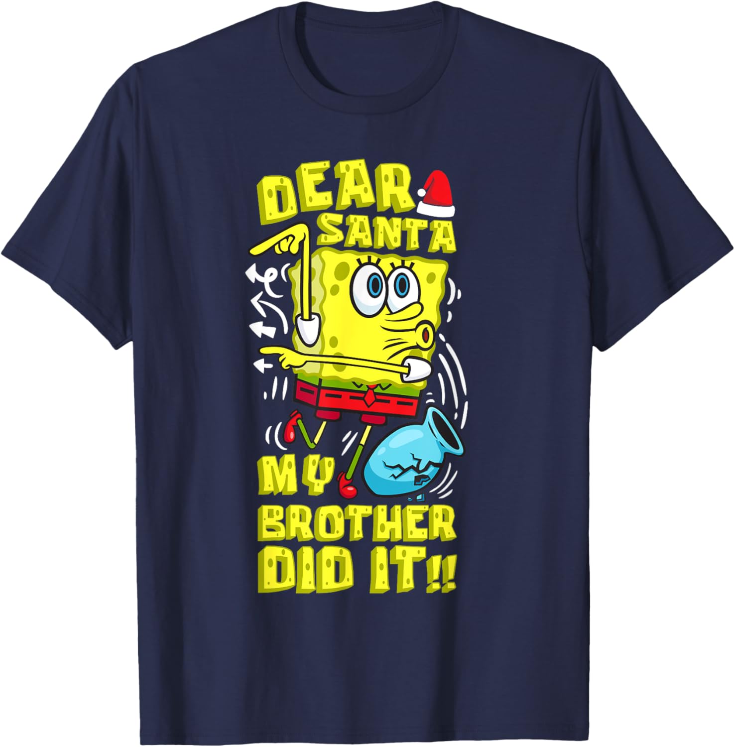 SpongeBob Christmas Dear Santa T-Shirt for Siblings Fun Humor - 9