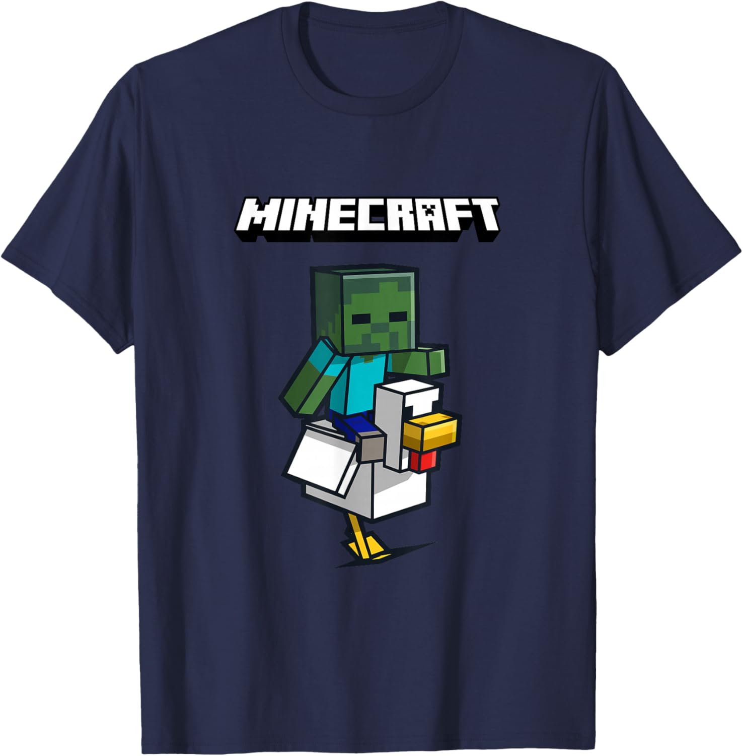 Cool Minecraft Zombie Ride Chicken Jockey T-Shirt for Gamers and Fans - 2