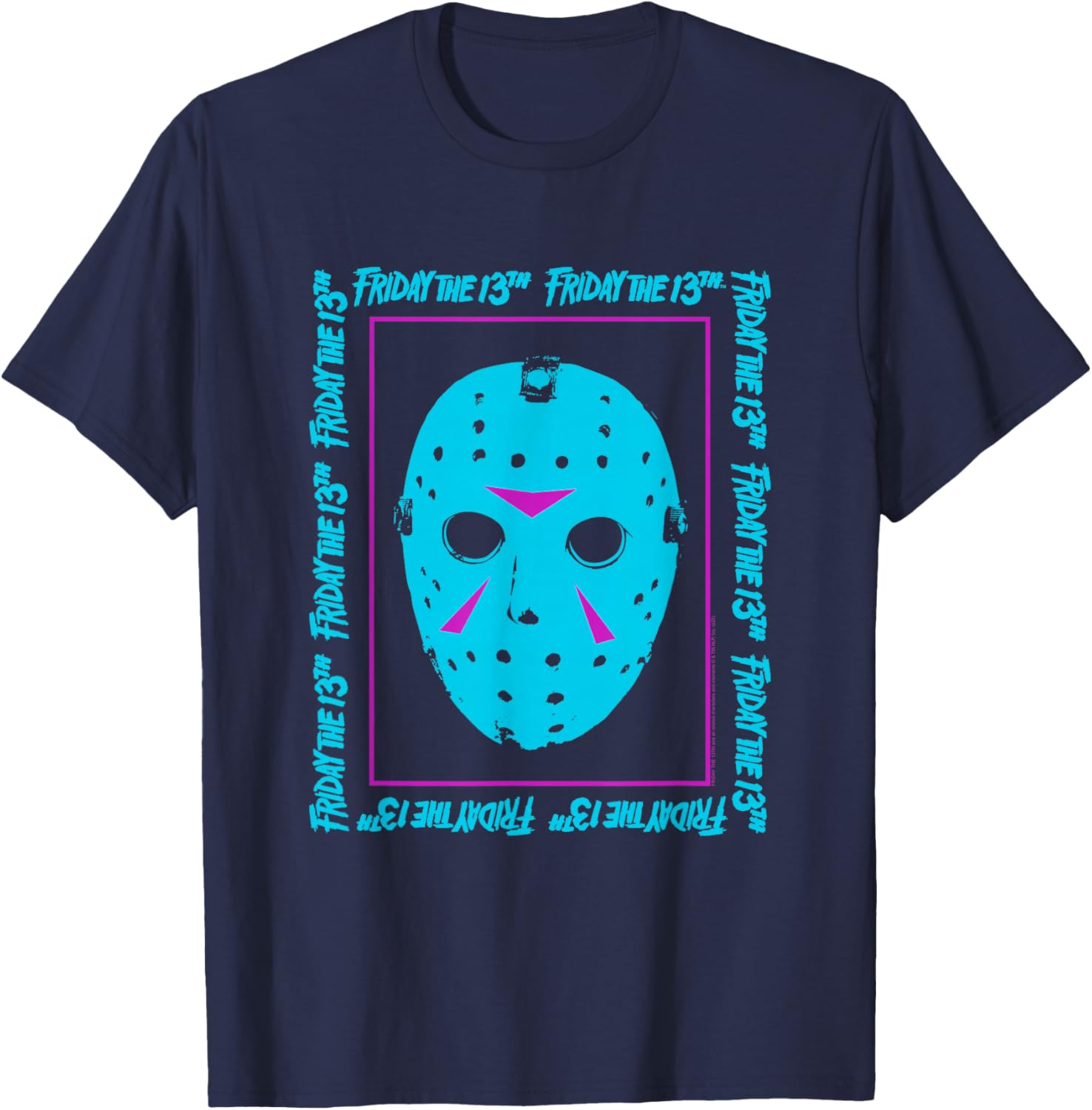 Ripple Junction Friday the 13th 1980 Blue Mask Frame T-Shirt for Fans - 3