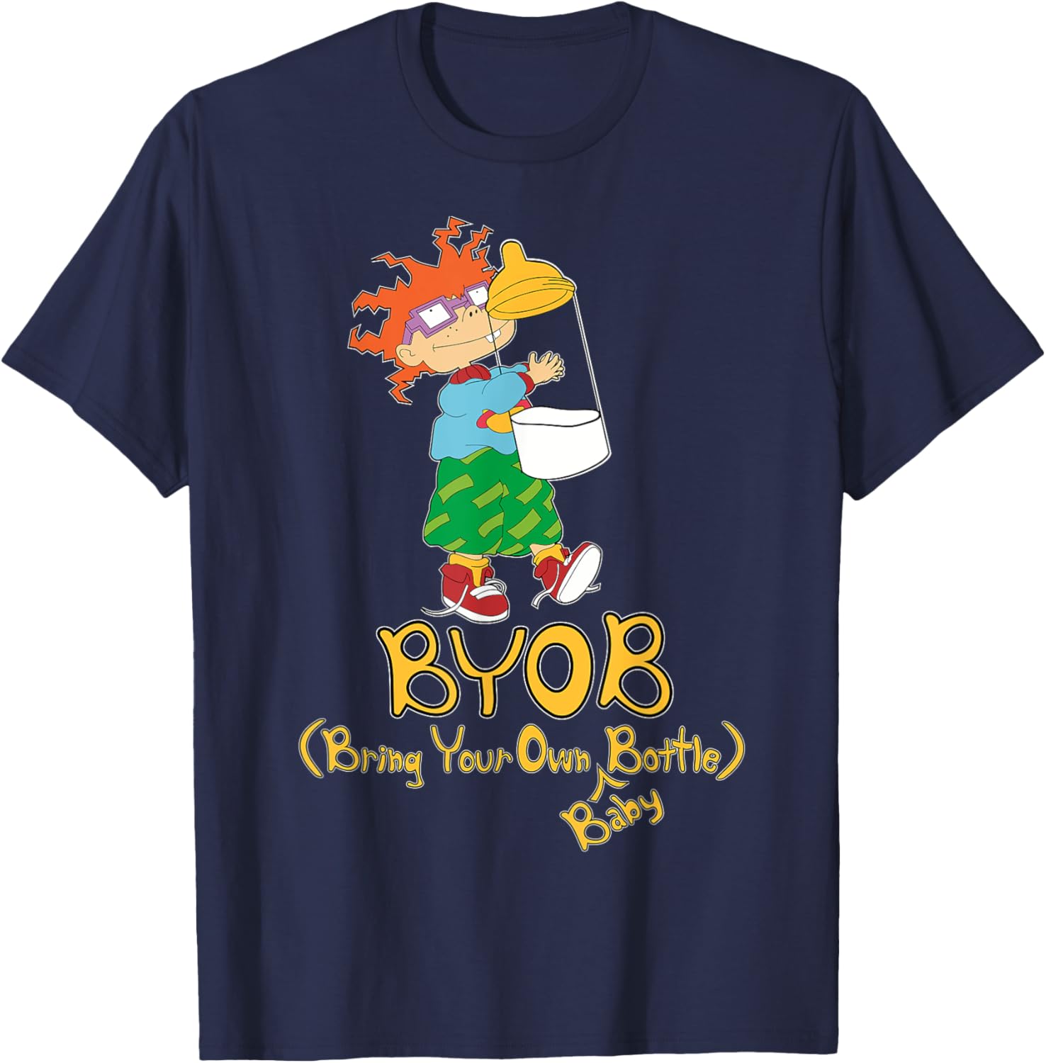 Mademark Rugrats Chuckie BYOB Bring Your Own Baby Bottle T-Shirt - 4