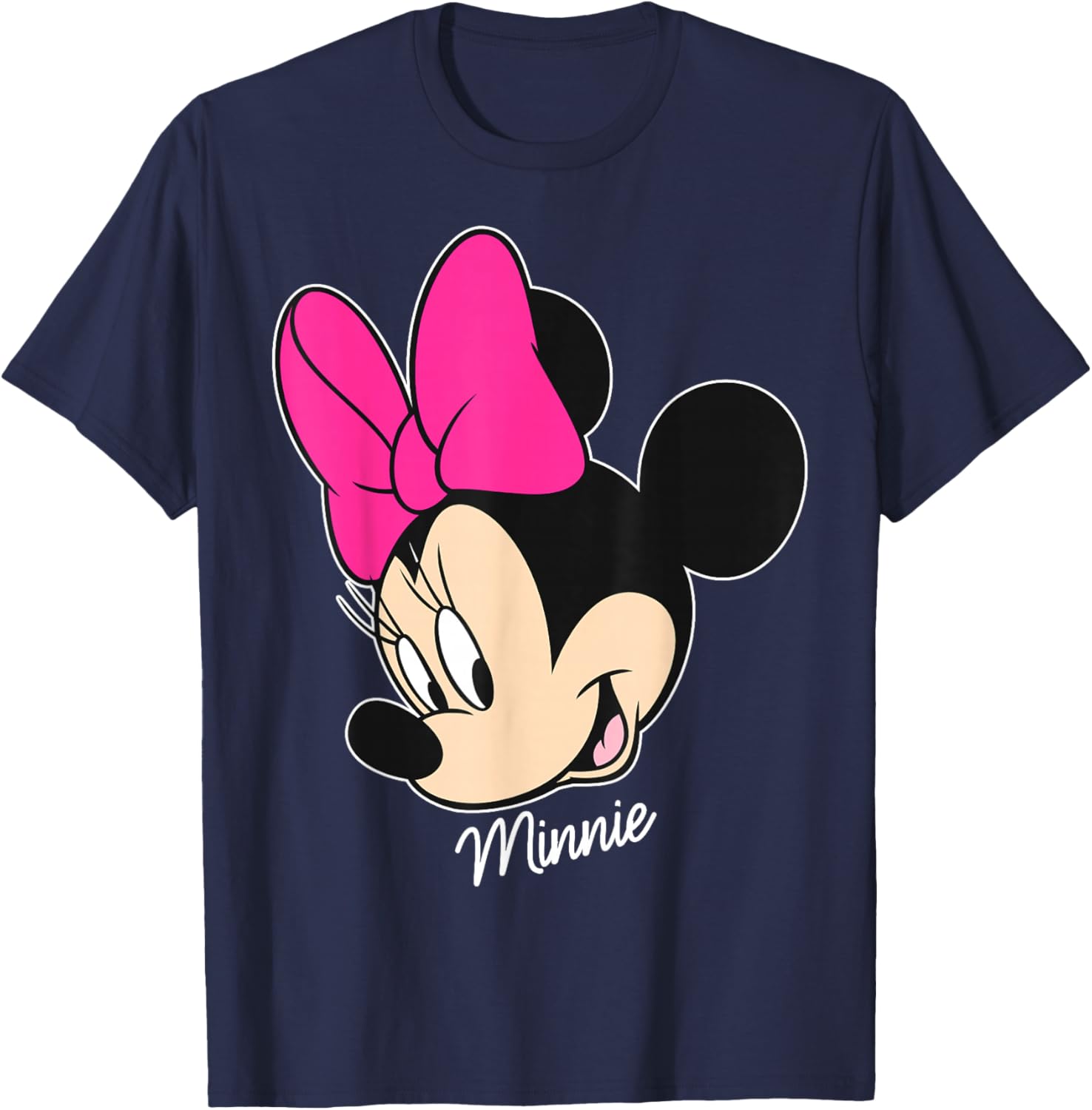 Disney Mickey and Friends Minnie Mouse Big Face T-Shirt Black Small - 2