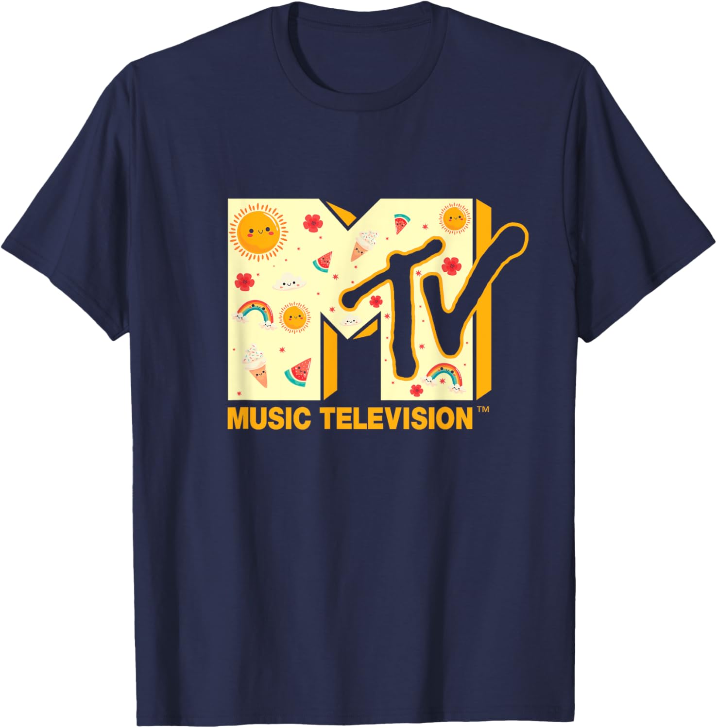 Mademark x MTV Summer T-Shirt Featuring Iconic MTV Logo for Fun Style - 8