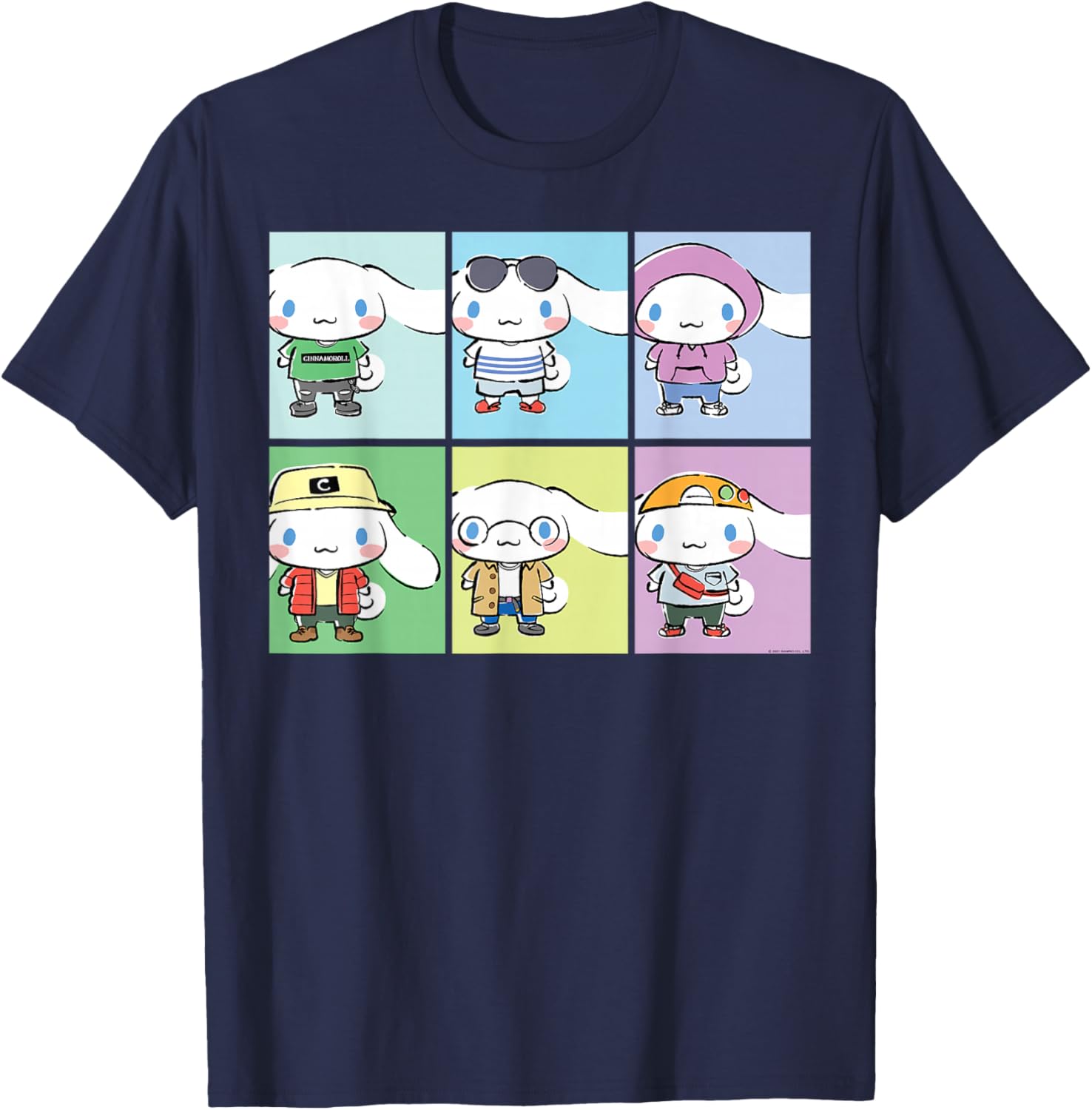 Cinnamoroll Collection Streetwear Squares T-Shirt for Trendy Fashion Lovers - 15