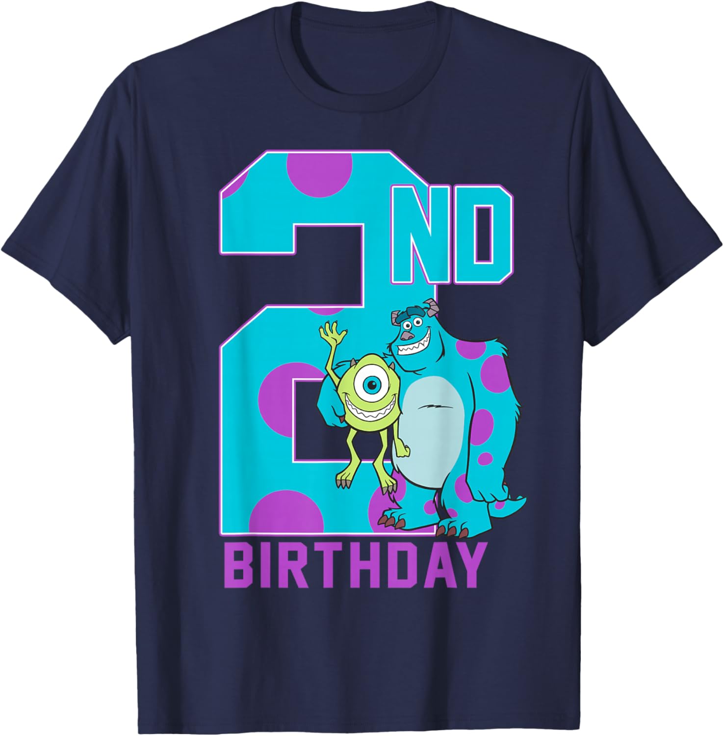 Disney Pixar Monsters Inc Mike and Sully 2nd Birthday T-Shirt for Kids - 4