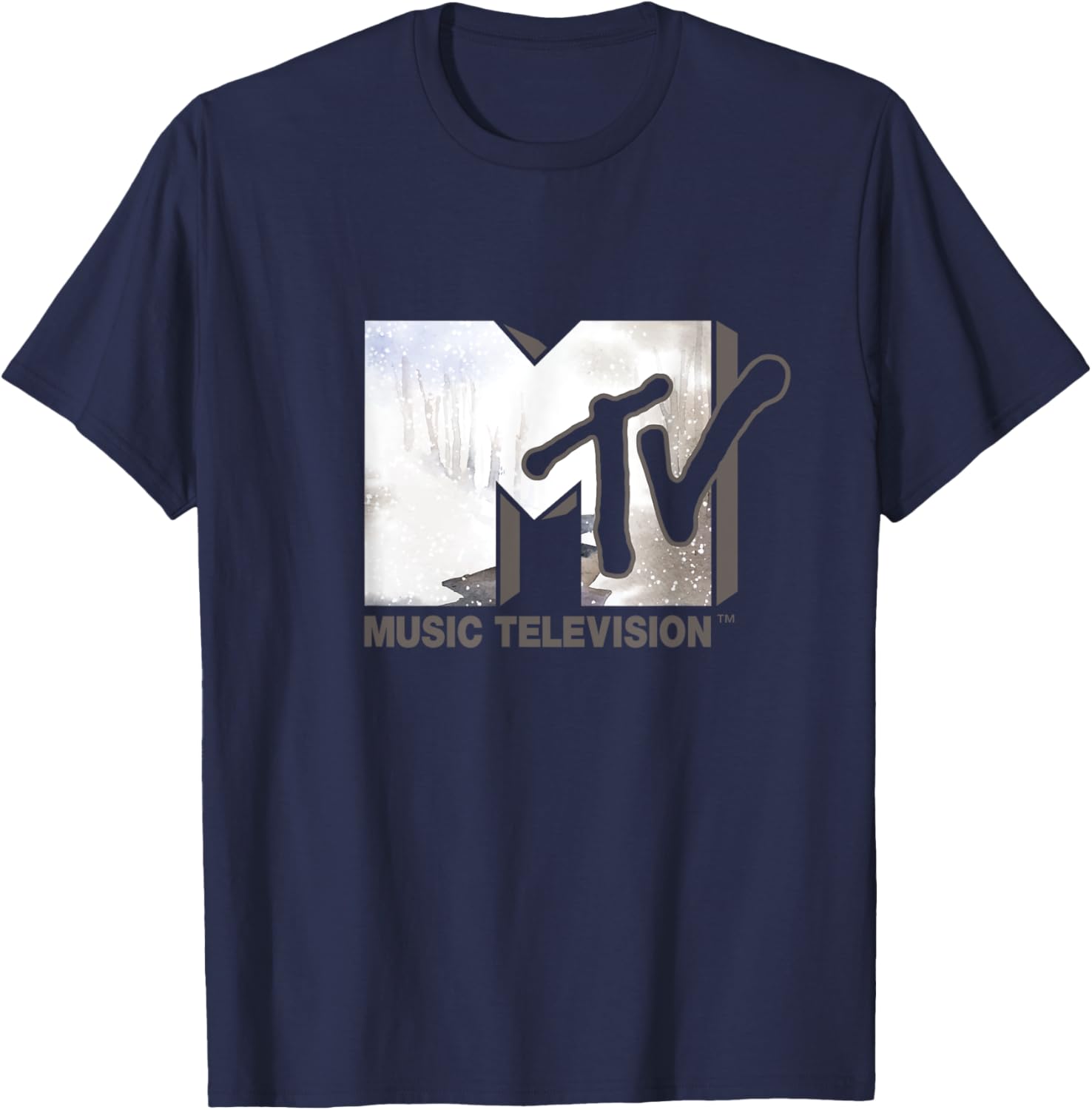 Mademark x MTV Winter Night Landscape T-Shirt with Official Logo - 2