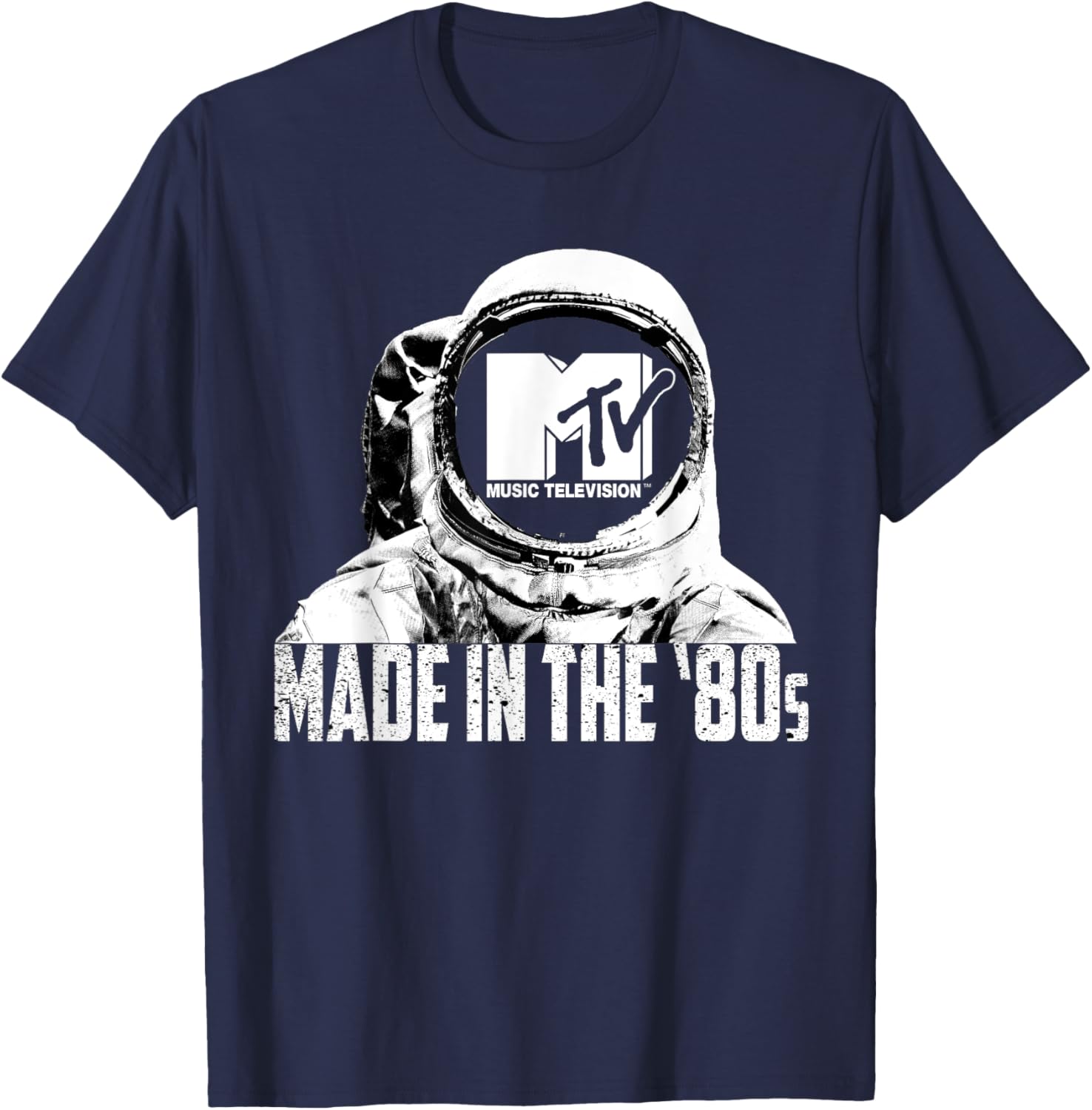 Retro MTV Astronaut T-Shirt Made in the 80s Vintage Logo Tee - 8