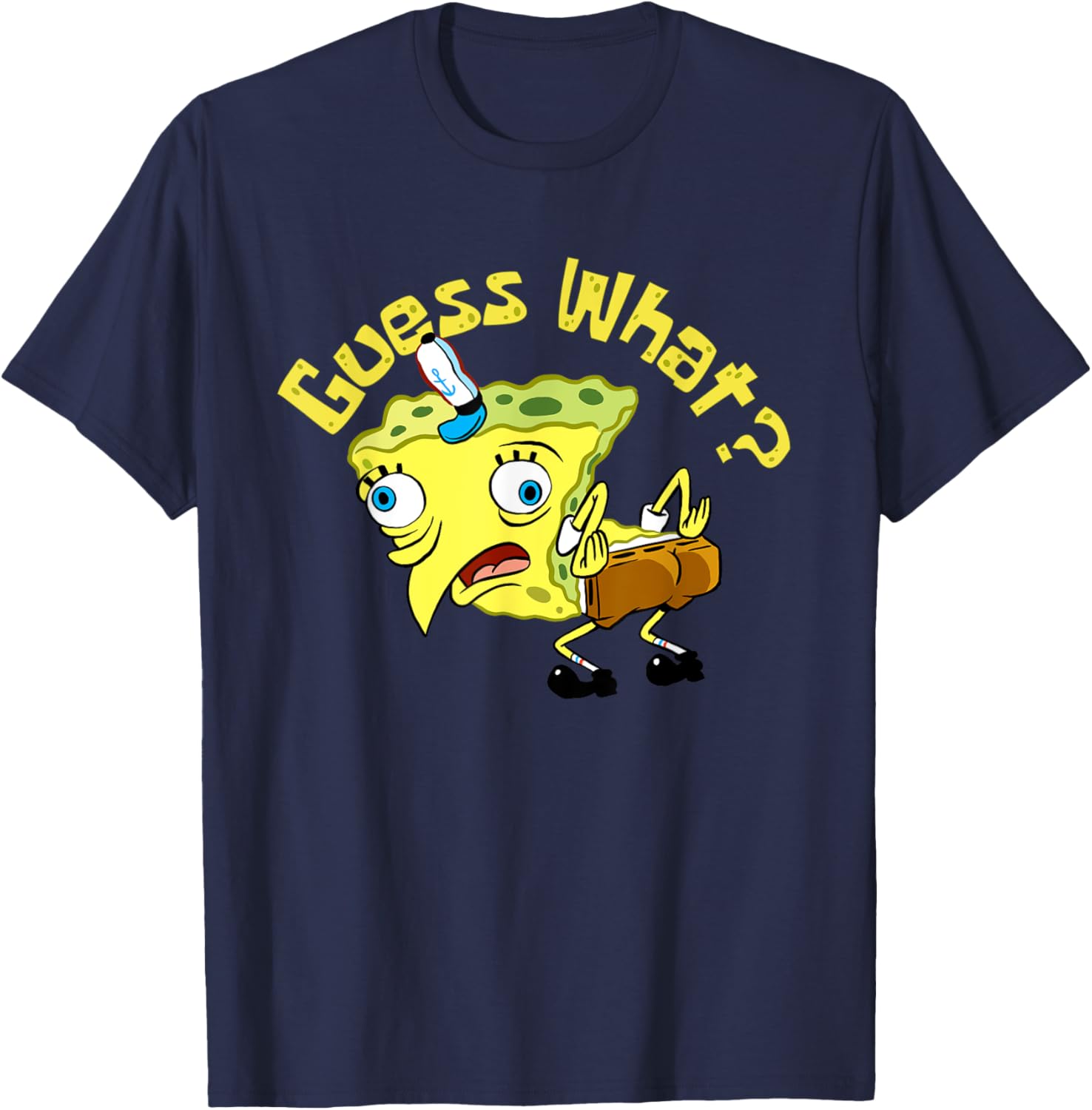 Funny Spongebob Mocking Meme Guess What Chicken Butt T-Shirt for Fans - 8