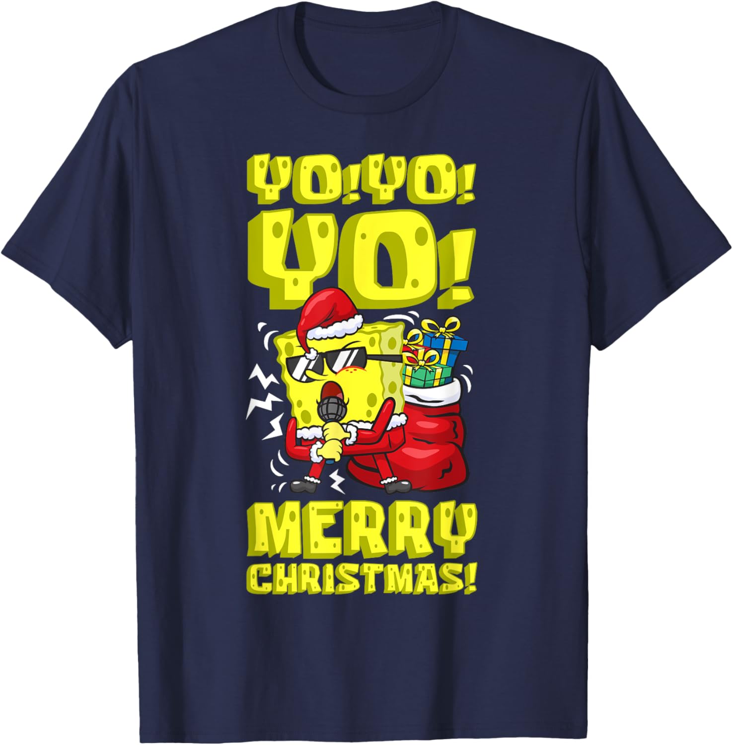 Mademark SpongeBob Santa Merry Christmas T-Shirt Fun Holiday Gift - 20