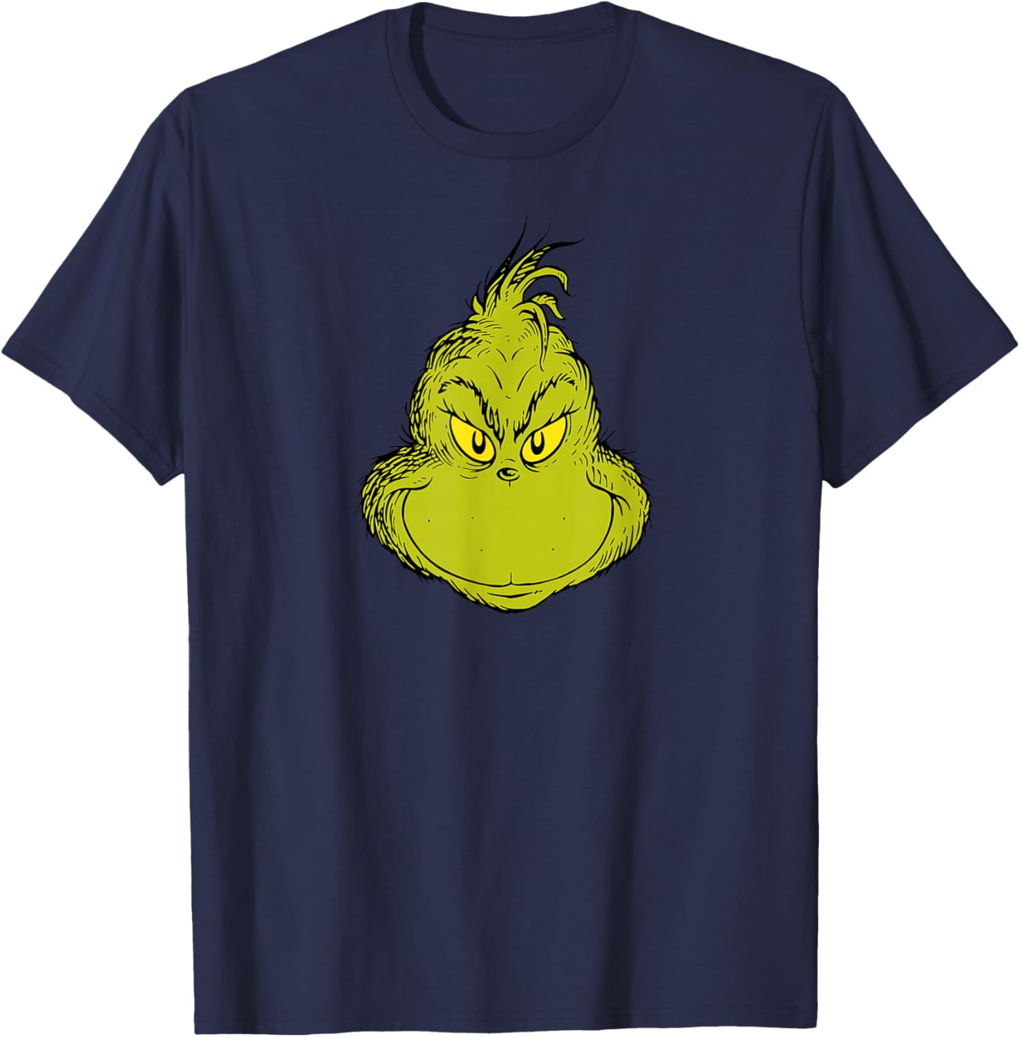 Classic Dr. Seuss Grinch Face T-Shirt for Fun Holiday Style - 9