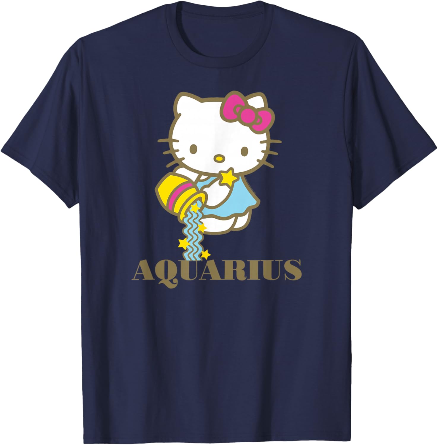 Hello Kitty Aquarius Zodiac T-Shirt Cute Graphic Tee for Pisces Fans - 4