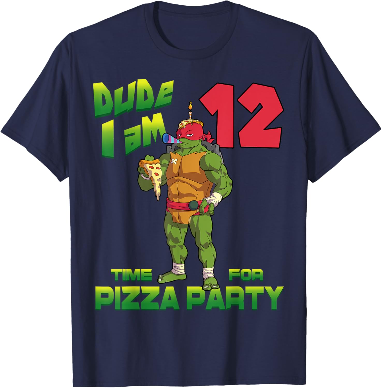 Mademark Teenage Mutant Ninja Turtles Raphael Pizza Birthday Tee for Kids - 5