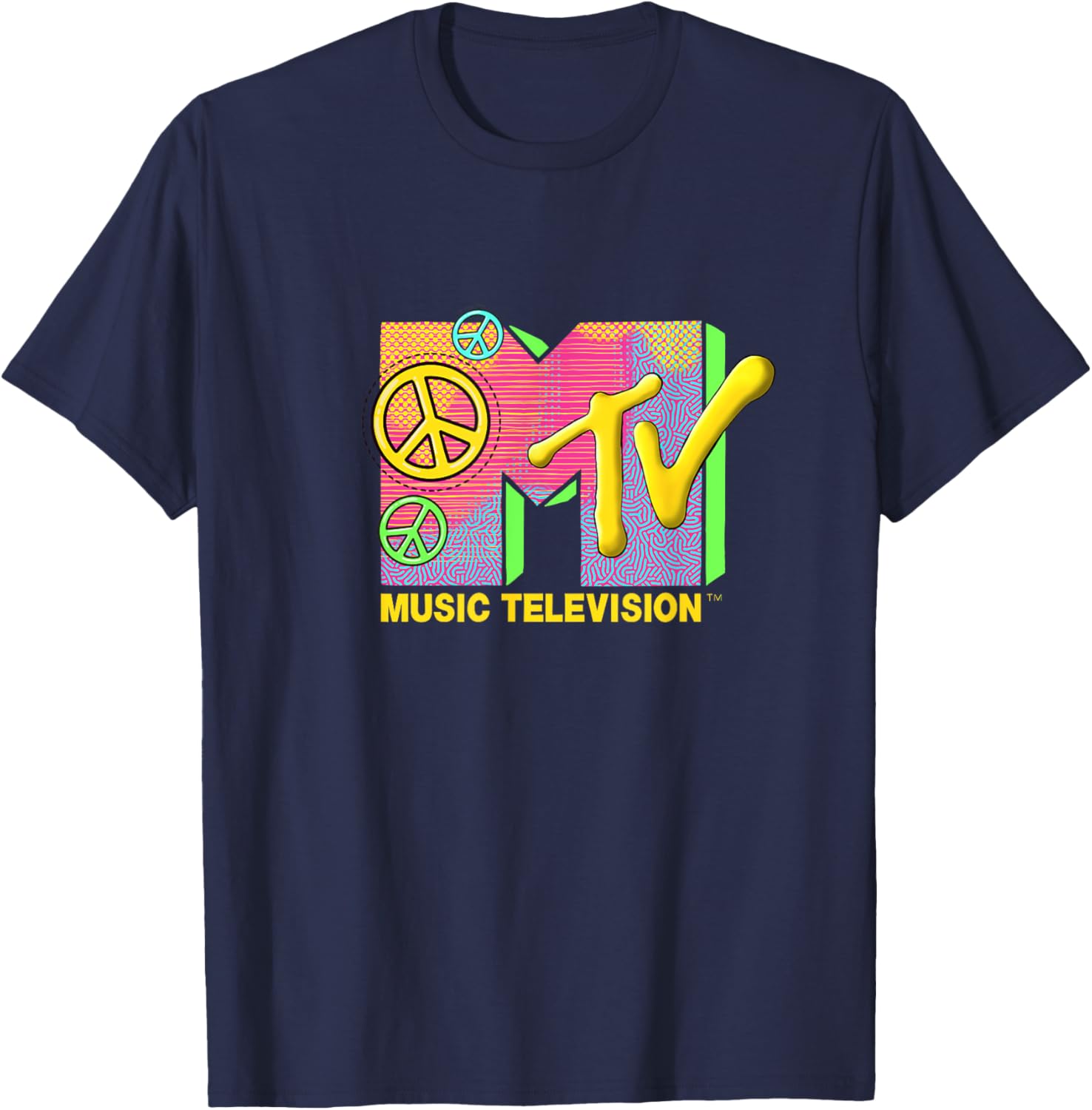 Mademark x MTV Peace Love Happiness T-Shirt - Official Logo Apparel - 20