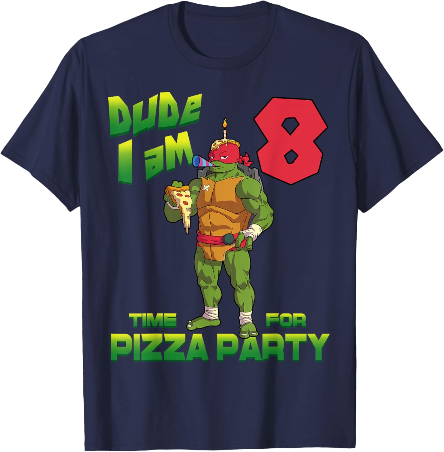 TMNT Raphael Pizza Party T-Shirt for Kids - Perfect Birthday Gift! - 18