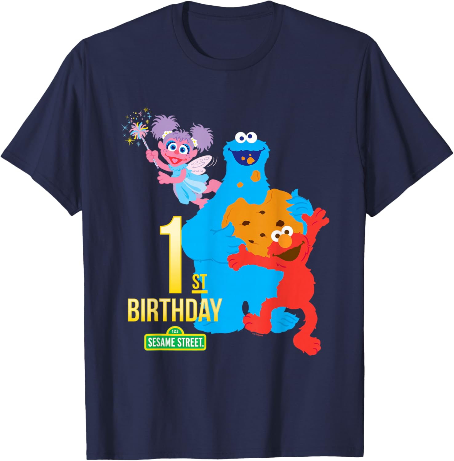 Sesame Street 1st Birthday Classic Fit Crew Neck T-Shirt for Kids - 4