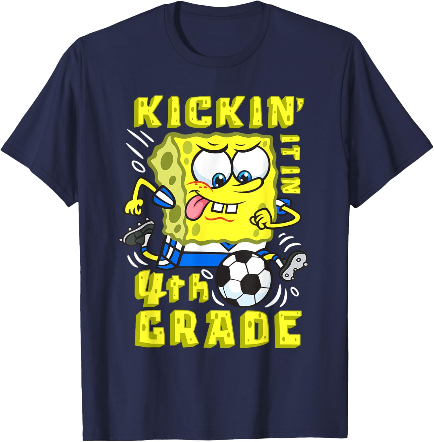 Mademark SpongeBob SquarePants Kickin It Football T-Shirt for Kids - 3