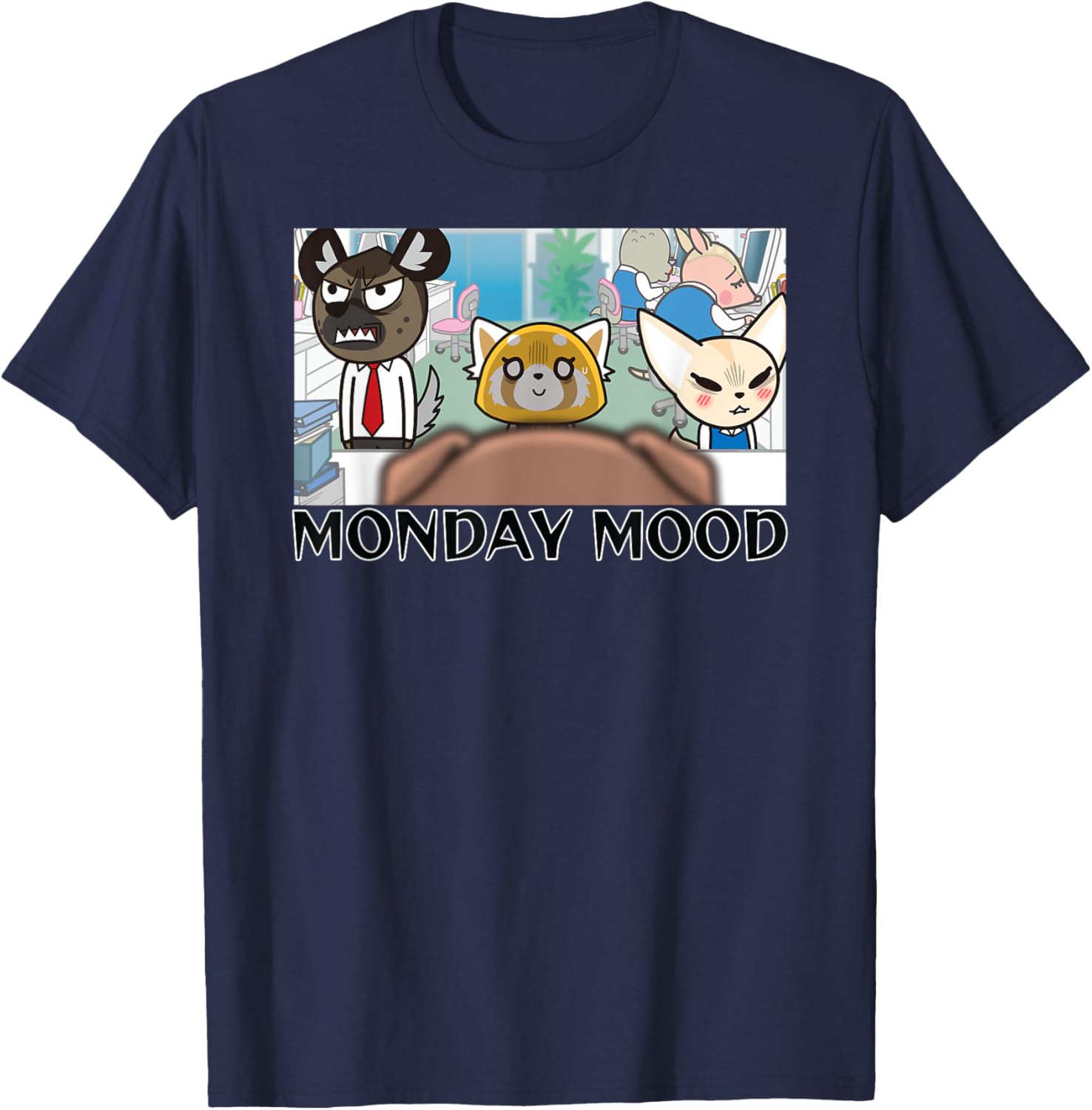 Aggretsuko Season 2 Monday Mood T-Shirt for Fans of Fun Anime Apparel - 7