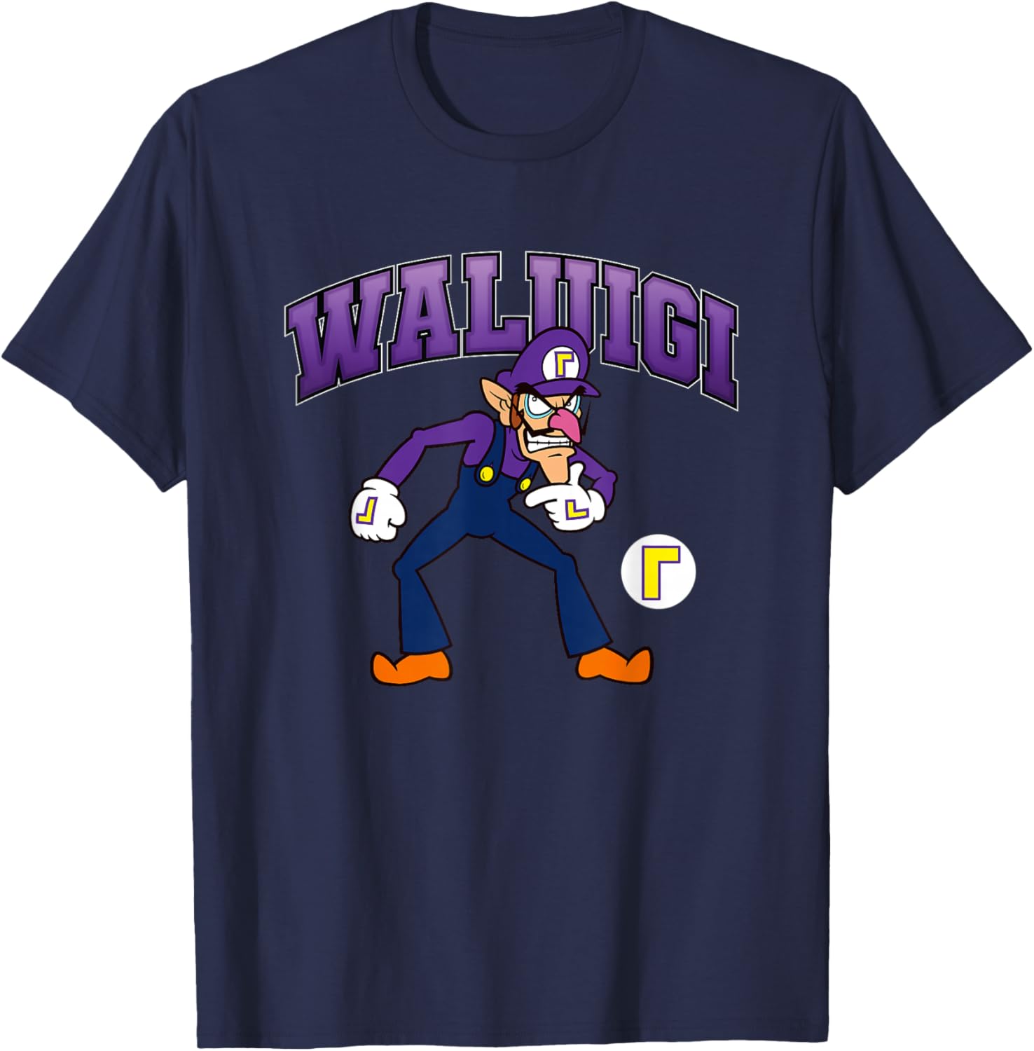 Super Mario Bros Waluigi Big Character Portrait T-Shirt for Fans - 9