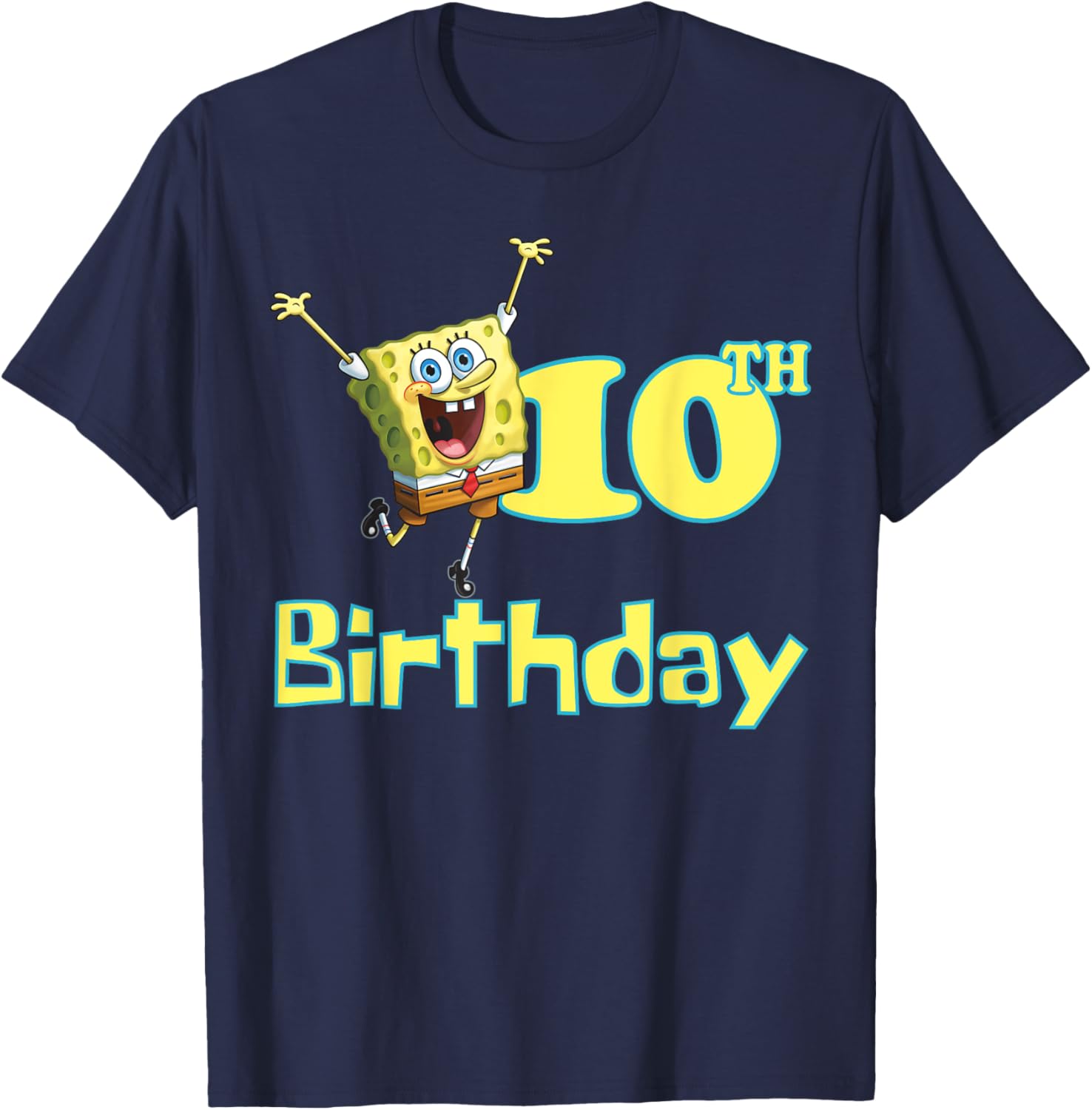 Mademark SpongeBob SquarePants 10th Birthday T-Shirt for Kids and Fans - 19