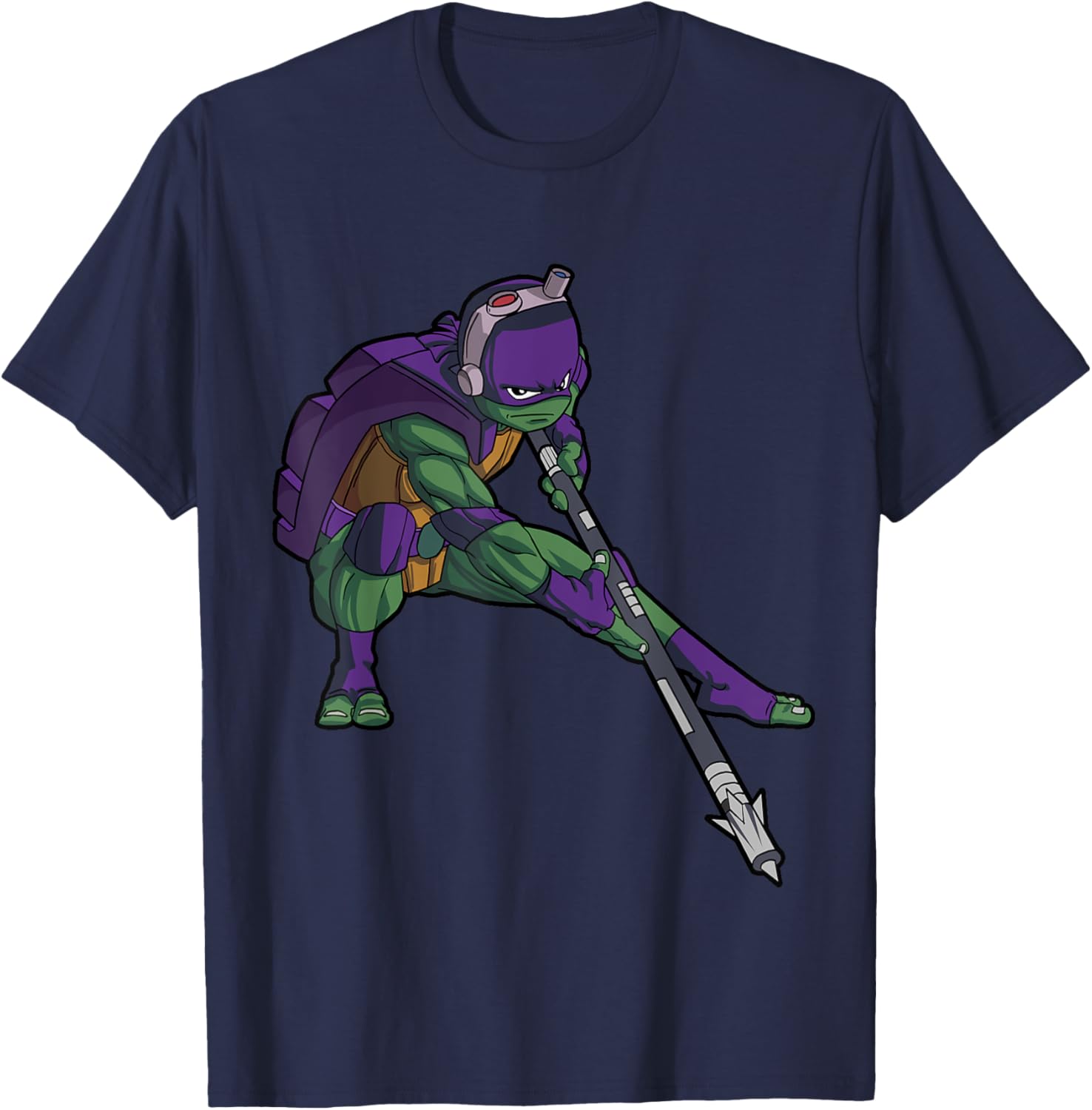 Mademark Donnie Whilwind Downward Tech-Bo Staff T-Shirt for TMNT Fans - 7